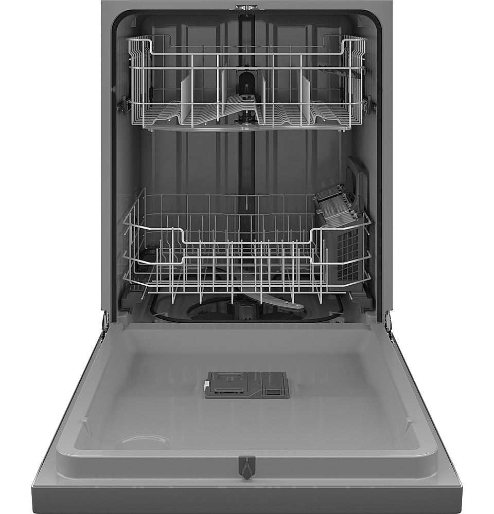 GE - Front Control Built-In Dishwasher, 52 dBA - Stainless steel