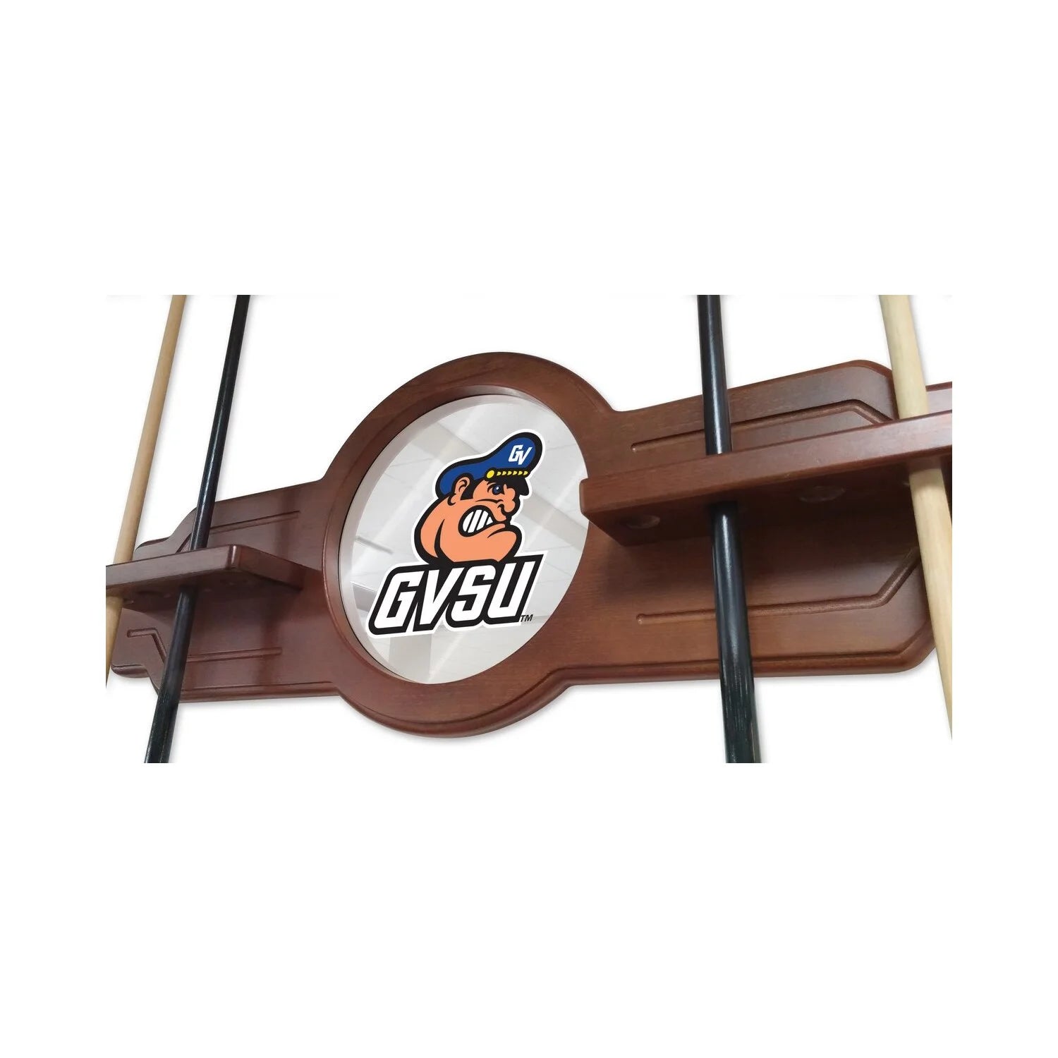 Grand Valley State University Solid Wood Cue Rack with a Chardonnay Finish