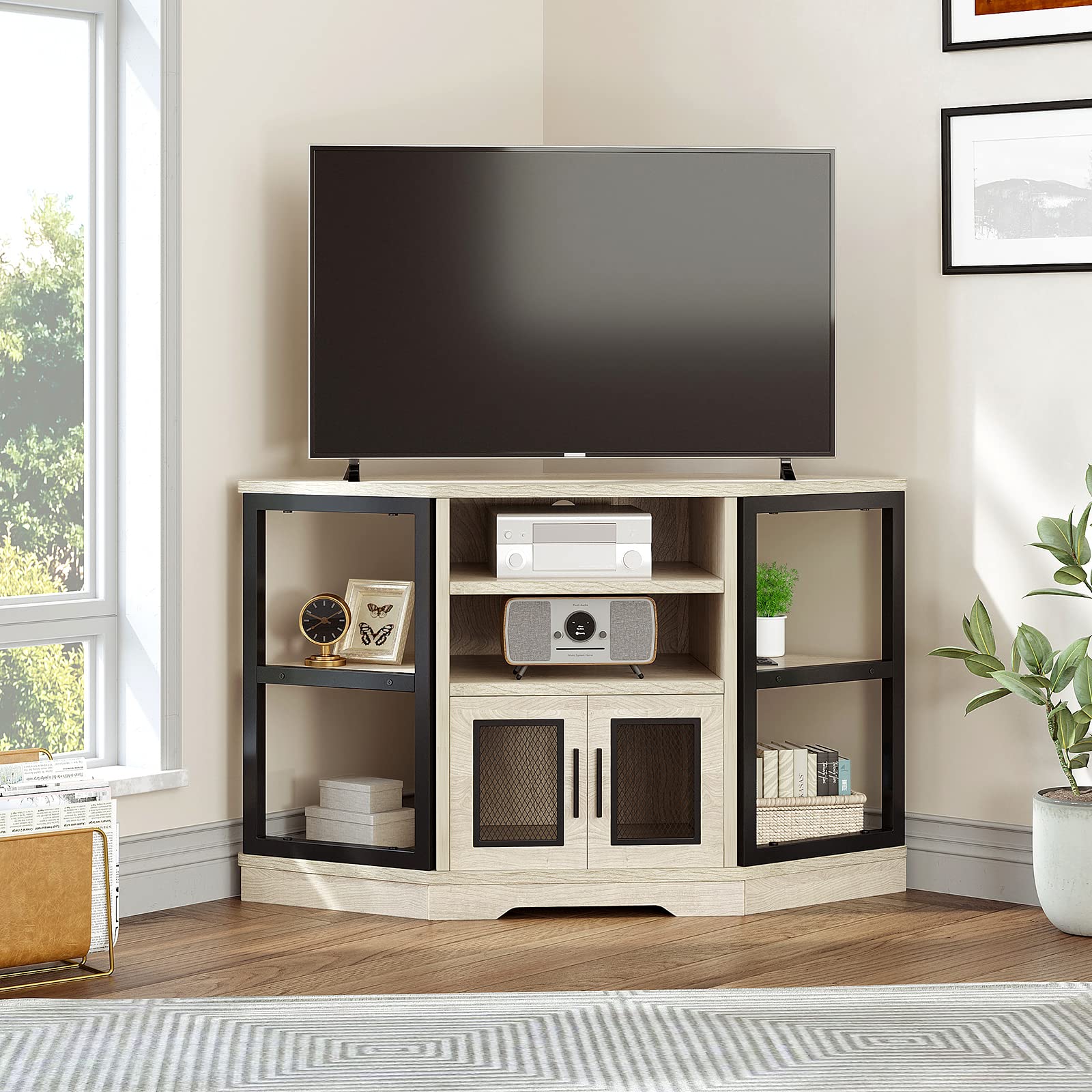 YITAHOME Farmhouse Entertainment Console Cabinets