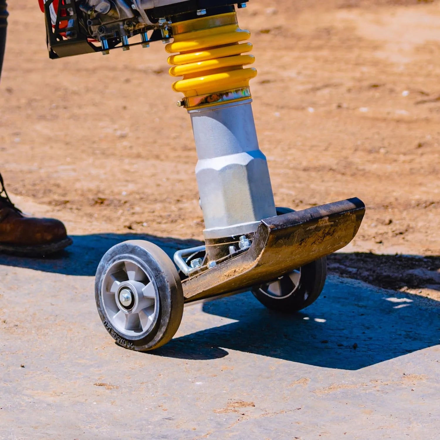 Tomahawk 4 Vibratory Rammer Jumping Jack Tamper with GX120R Engine Compaction Force 3, lbs. per Square ft (Wheel Kit Attachment)