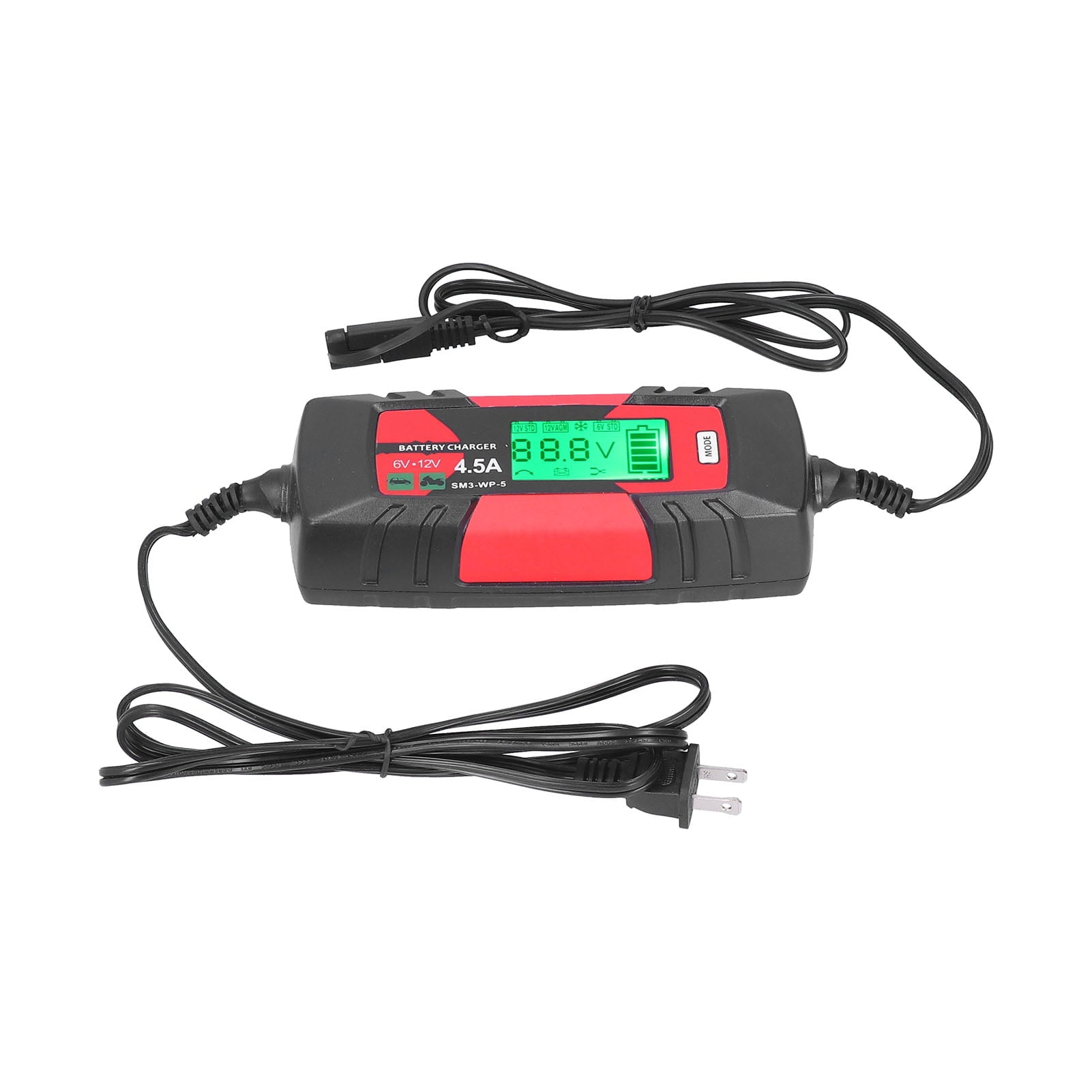 2024 6V 12V Car Battery Charger Intelligent Automatic Batteries Maintainer with LCD Display SM3?WP?5US Plug 120V