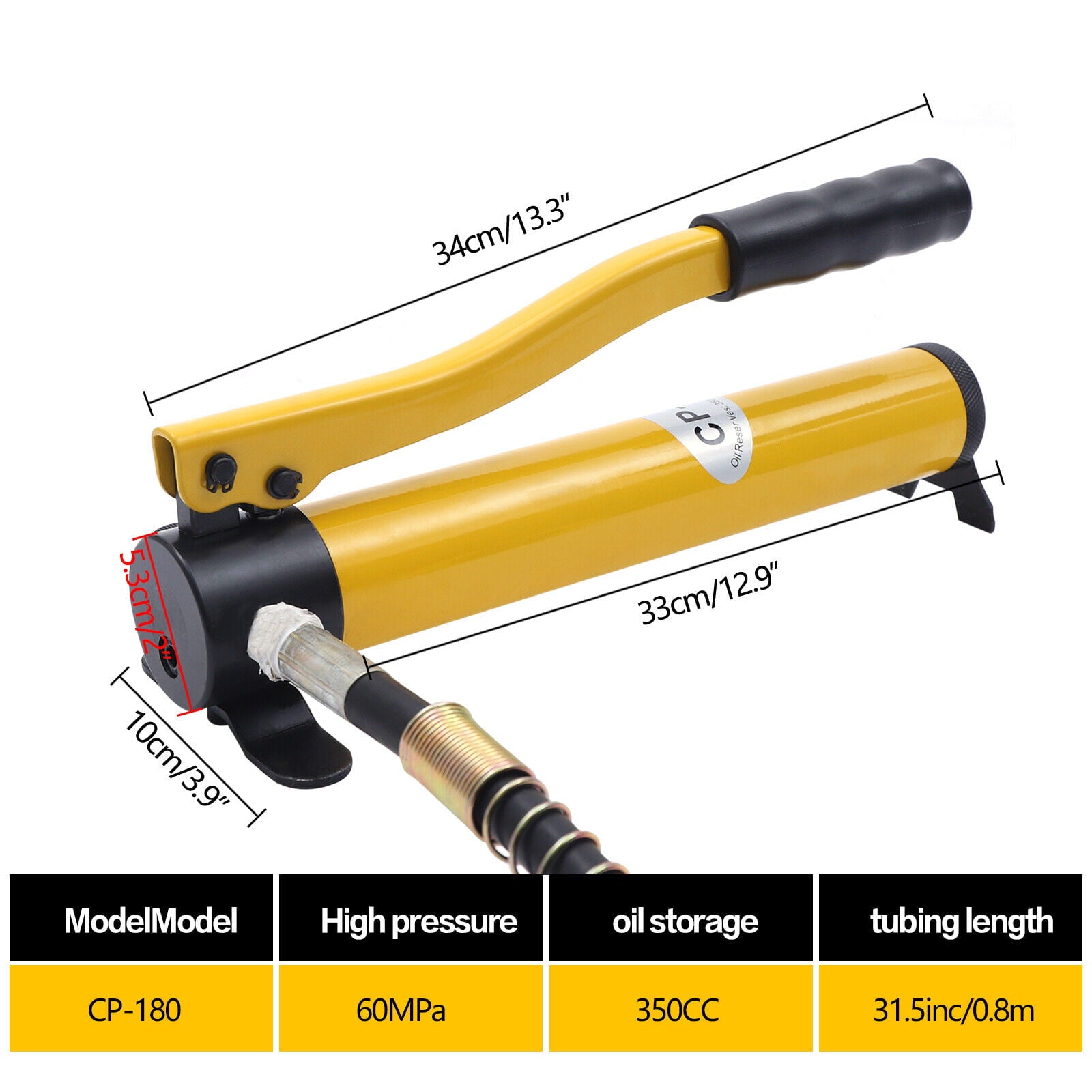 Multi Section 20Ton Hydraulic Service Jack Low Profile Pump w/CP-180 Manual Pump 20 ton Low Profile manual Hydraulic Ram Mini Jack Porta Power Kit 12mm Stroke CP-180 Hydraulic Manual Pump