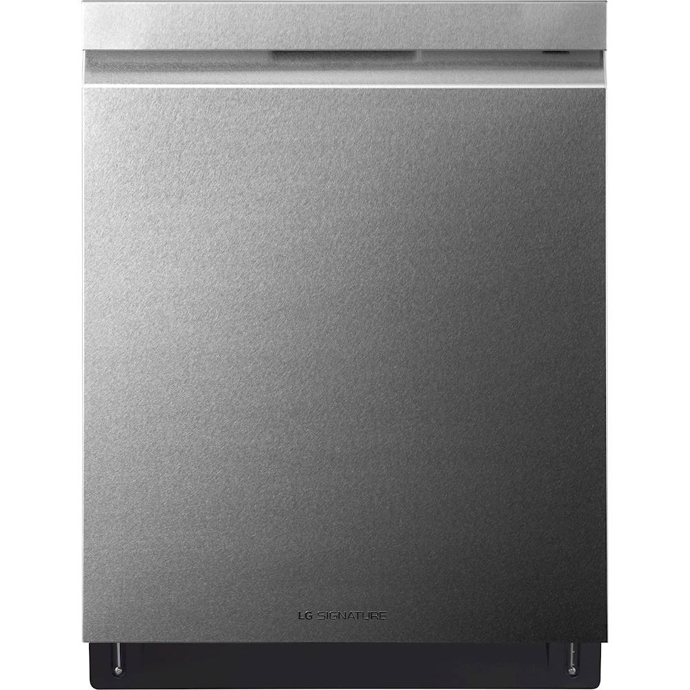 LG - SIGNATURE Top Control Built-In Dishwasher with Stainless Steel Tub, TrueSteam, 3rd Rack, 38dBA - Textured steel