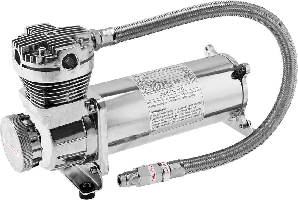 Vixen Air Suspension Kit for Truck/Car Bag/Air Ride/Spring. On Board System- 200psi Compressor, 6 Gallon Tank. For Boat Lift,Towing,Lowering,Leveling Bags,Onboard Train Horn,Semi/SUV VXO4863CF