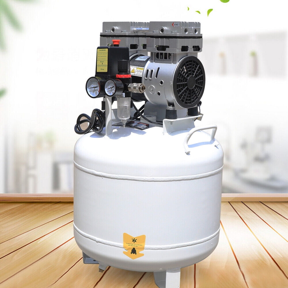 40L Dental Air Compressor Silent Noiseless Oil Free Oilless Compressor Machine Portable Air Compressor Oil Free Quiet Tool Air Pump Compressor 750W 115 PSI