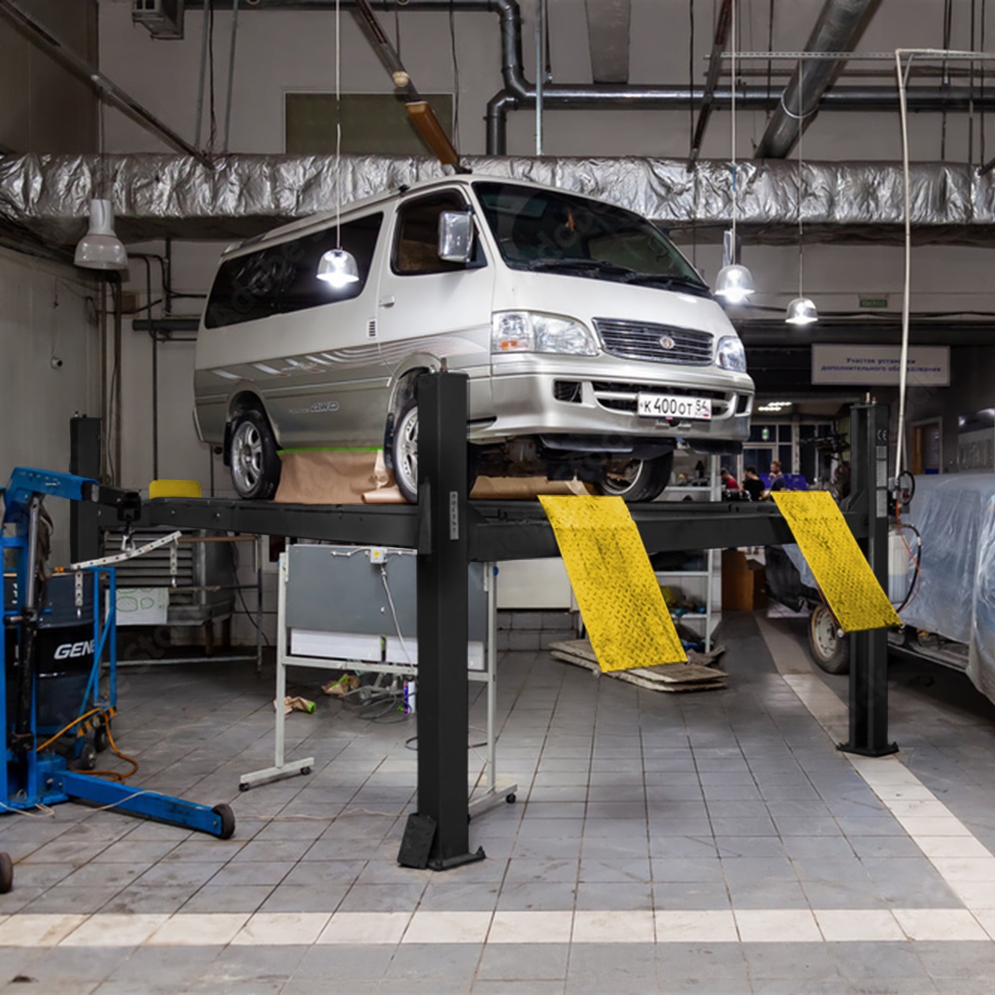 KT-4H850 Four Post Parking Lift Storage Service Car Auto Lift Truck Hoist with Caster Kit for Home Garage,Repair Shop