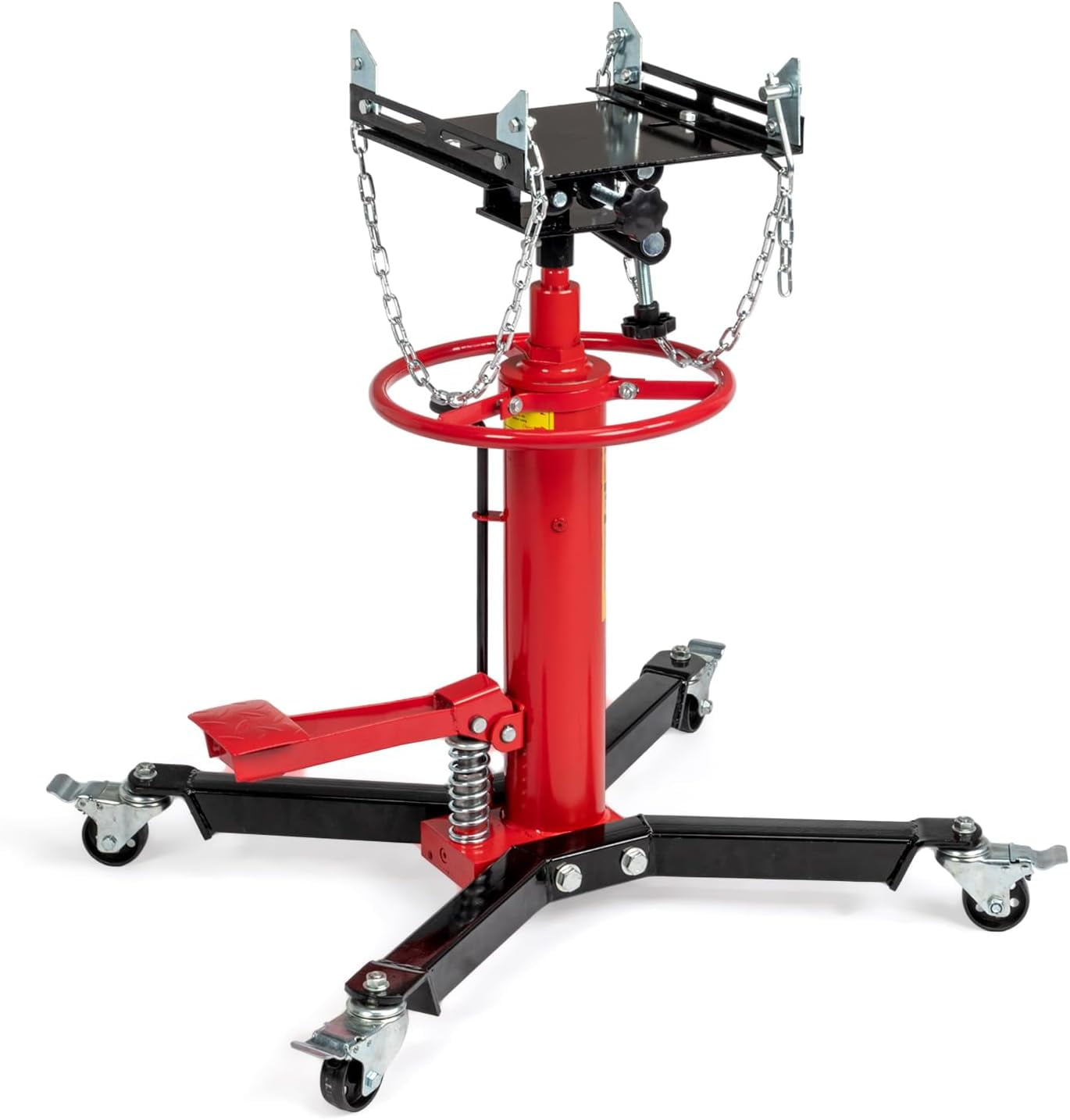 TUFFIOM Transmission Jack, 1660 lbs 3/4-Ton Hydraulic 2-Stage High Lift Vertical Telescoping Floor Jack Stand, 34