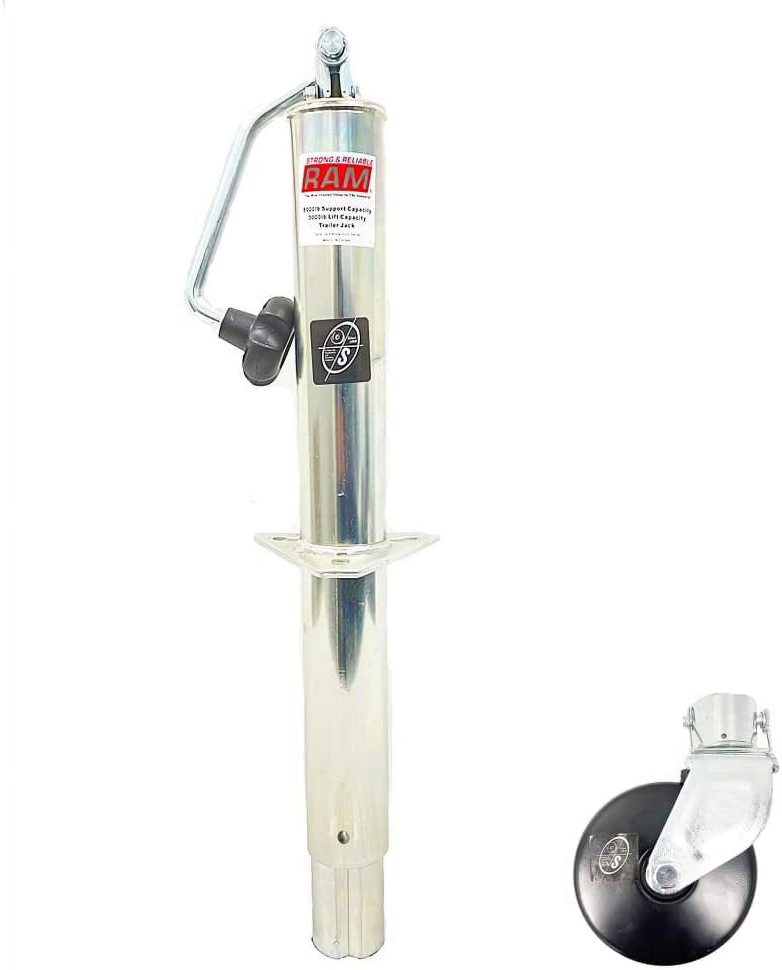 Southwest Wheel 5,000 lbs top Wind RAM Zinc A-Frame Trailer Jack w/ 6