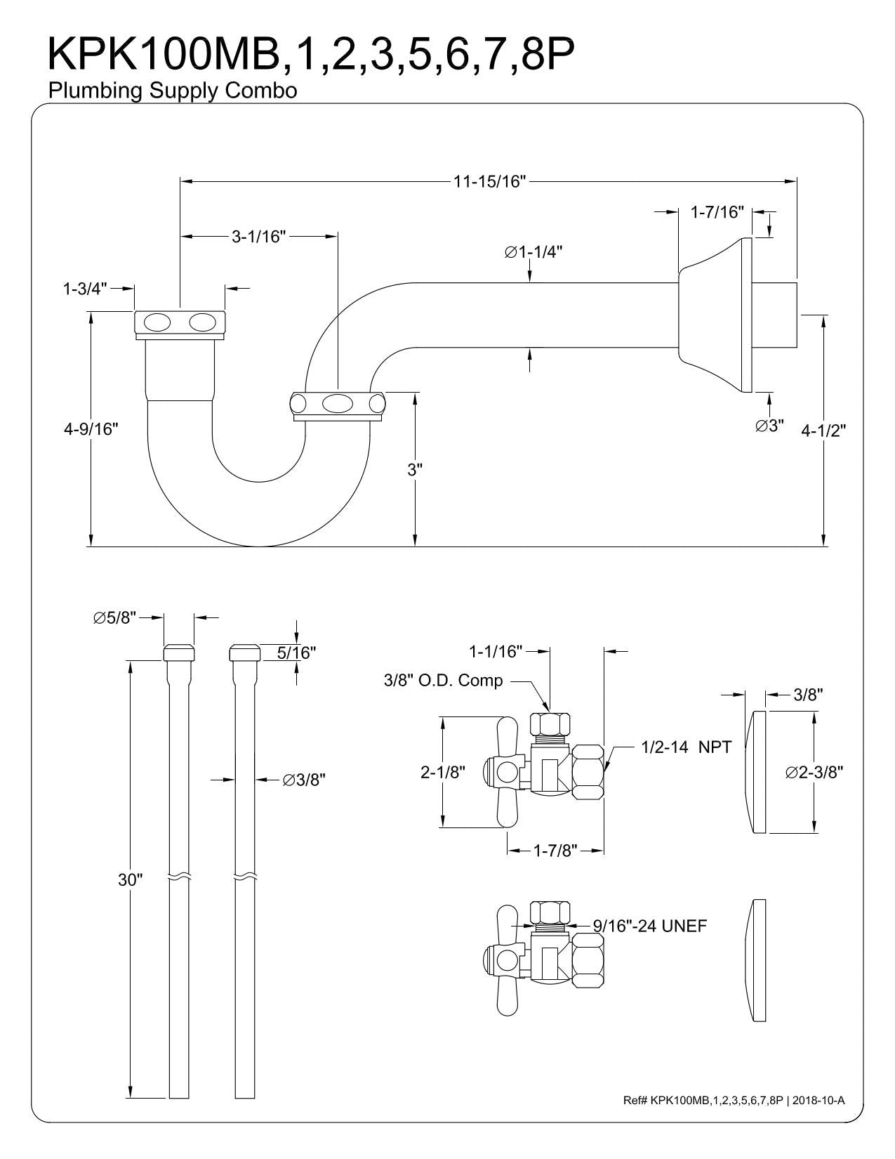 Kingston Brass KPK107P Trimscape Plumbing