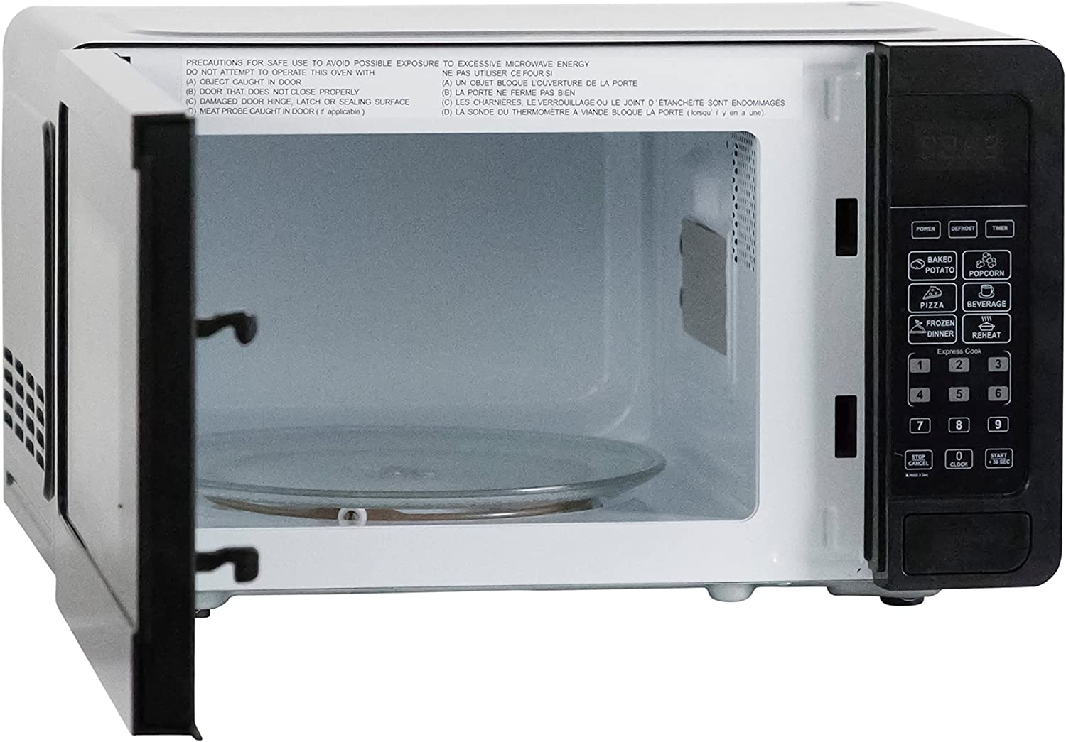 QINBI WBMW71B Microwave Oven 700-Watts Compact with 6 Pre Cooking Settings, Speed Defrost, Electronic Control Panel and Glass Turntable, Black