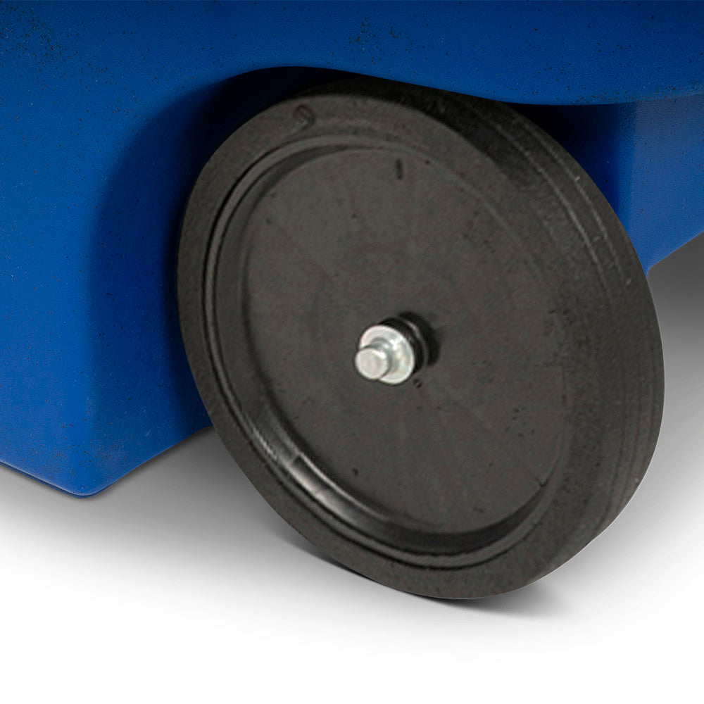 Toter 96 Gallon Trash Can with Smooth Wheels and Lid Blue