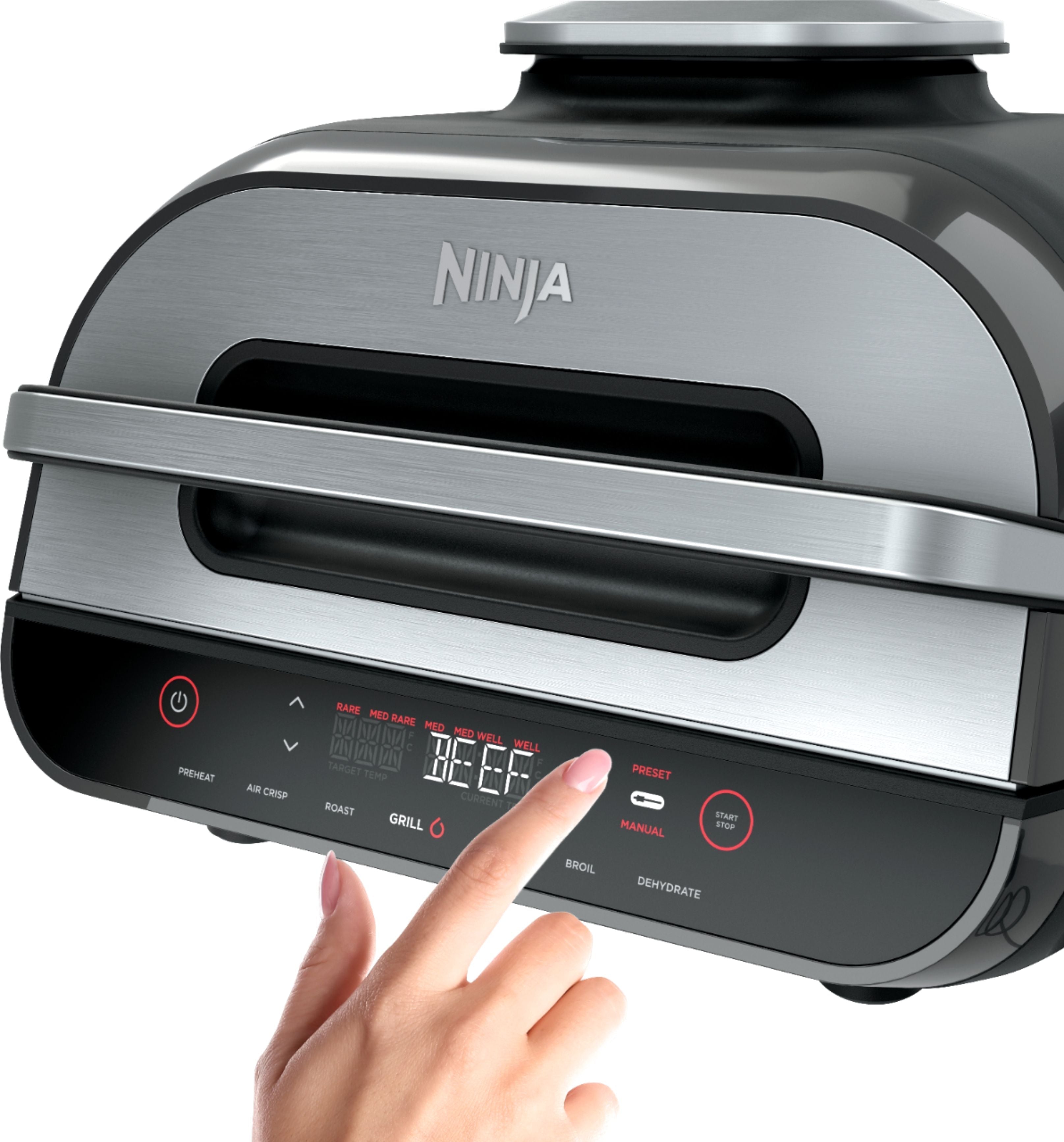 Ninja Foodi Smart XL 6-in-1 Indoor Grill with 4-qt Air Fryer, Roast, Bake, Broil, & Dehydrate - Black