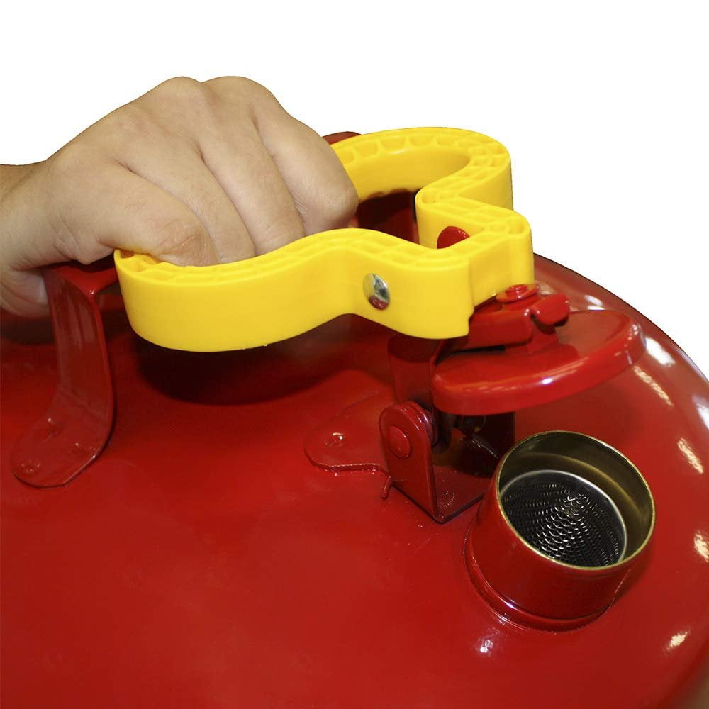 Eagle UI-50-FS Red Galvanized Steel Type I Gasoline Safety Can with Funnel, 5 gallon Capacity, 13.5