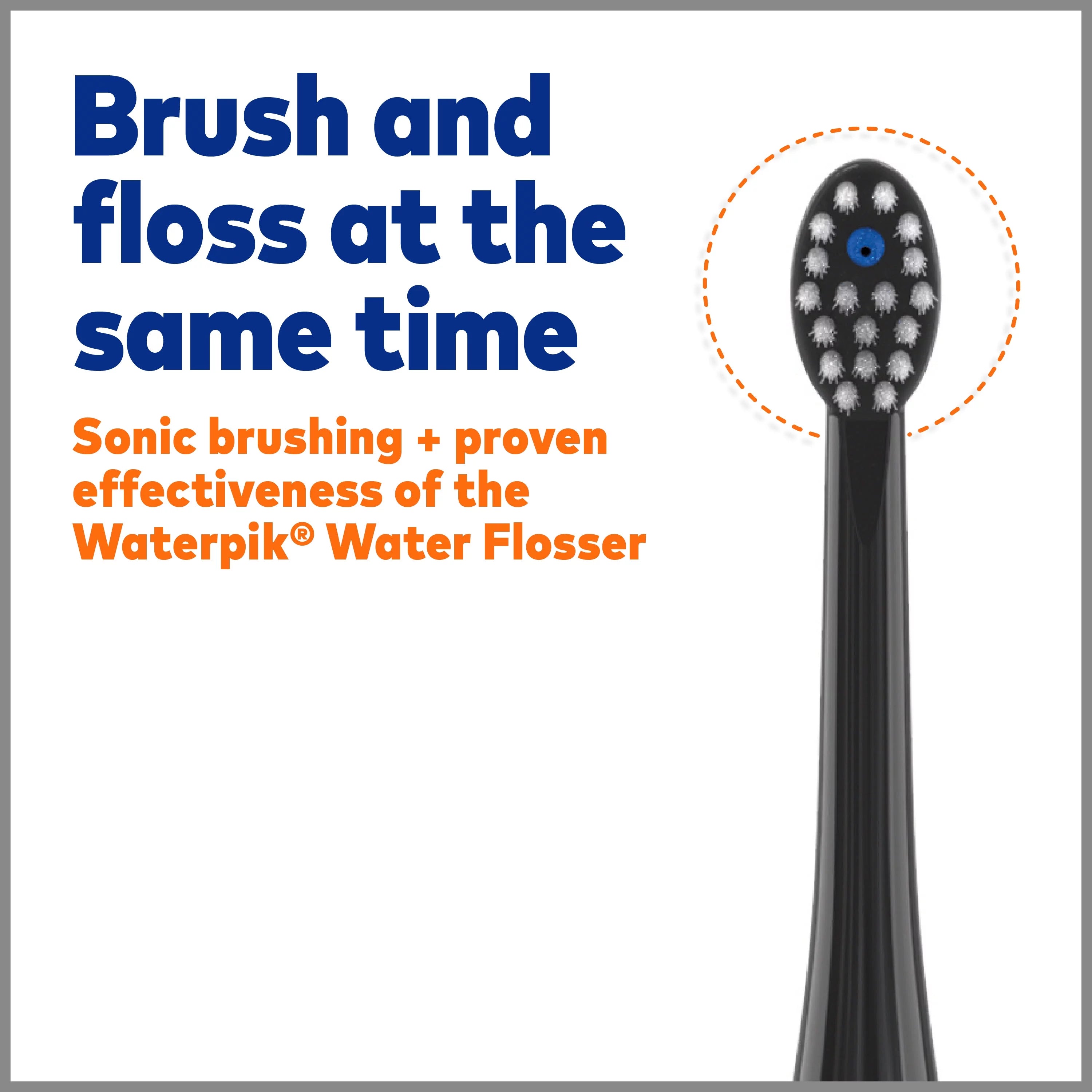 Waterpik Sonic-Fusion 2.0 Flossing Electric Toothbrush Set, 5 Brush Heads, Black