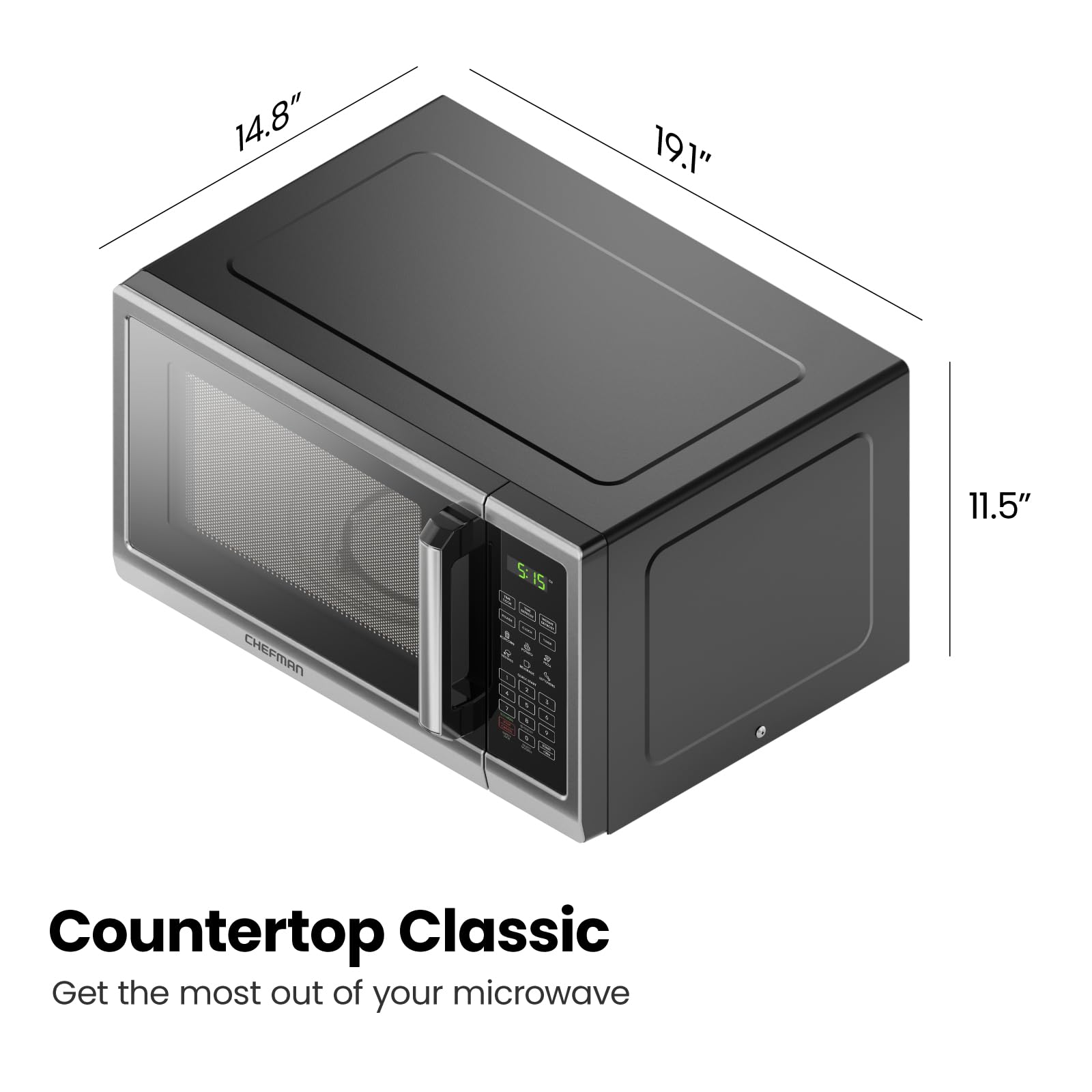 Chefman Countertop Microwave Stainless Essentials