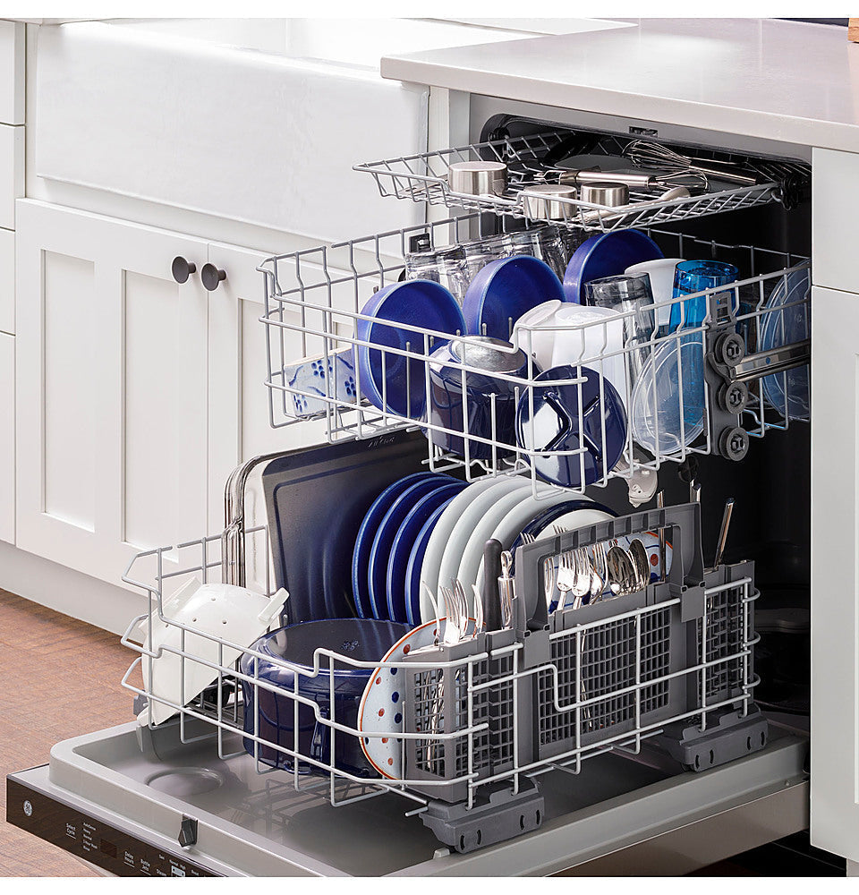 GE - Top Control Built-In Dishwasher with 3rd Rack, Dry Boost, 50 dBa - Slate