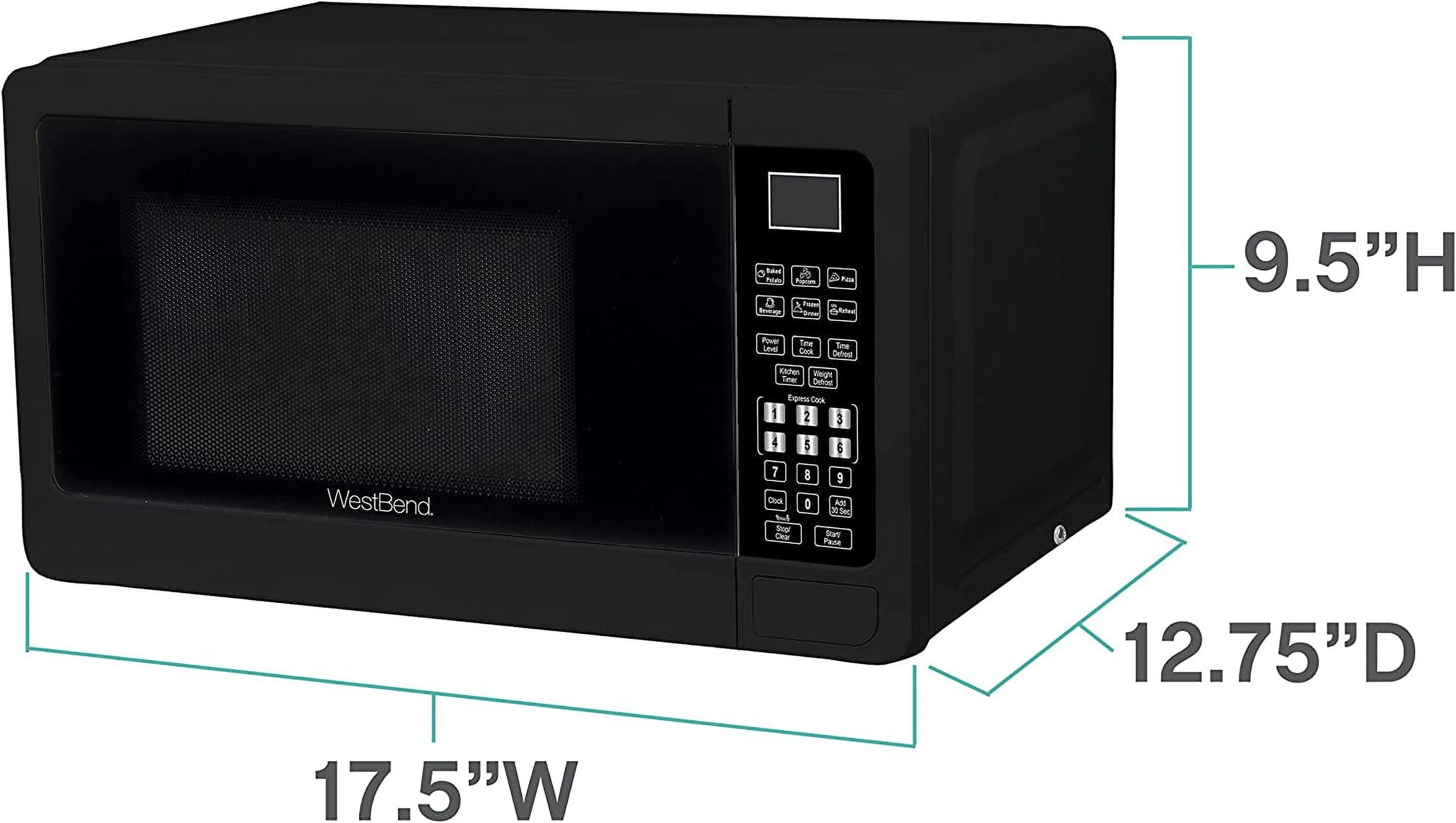 QINBI WBMW71B Microwave Oven 700-Watts Compact with 6 Pre Cooking Settings, Speed Defrost, Electronic Control Panel and Glass Turntable, Black