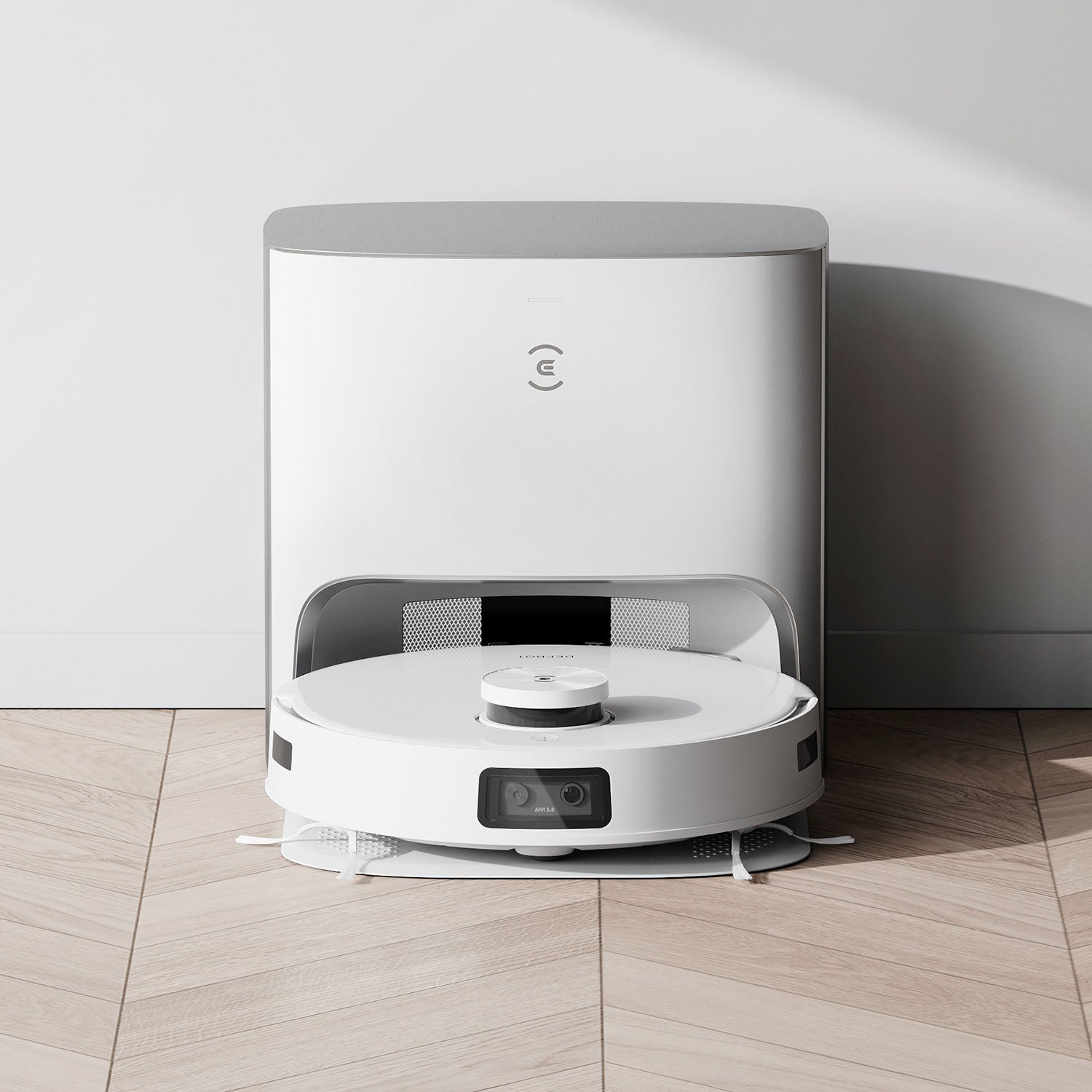 ECOVACS Robotics - DEEBOT T10+ Wi-Fi Connected Robot Vacuum & Mop with Auto Empty, Laser Mapping and AI Object Recognition and Avoidance - WHITE