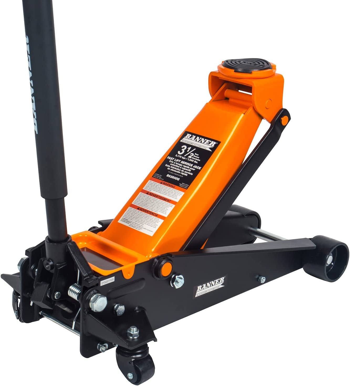 Blackhawk Banner 3.5 Ton Floor Jack - Professional Heavy Duty Hydraulic Lift for Car Truck SUV