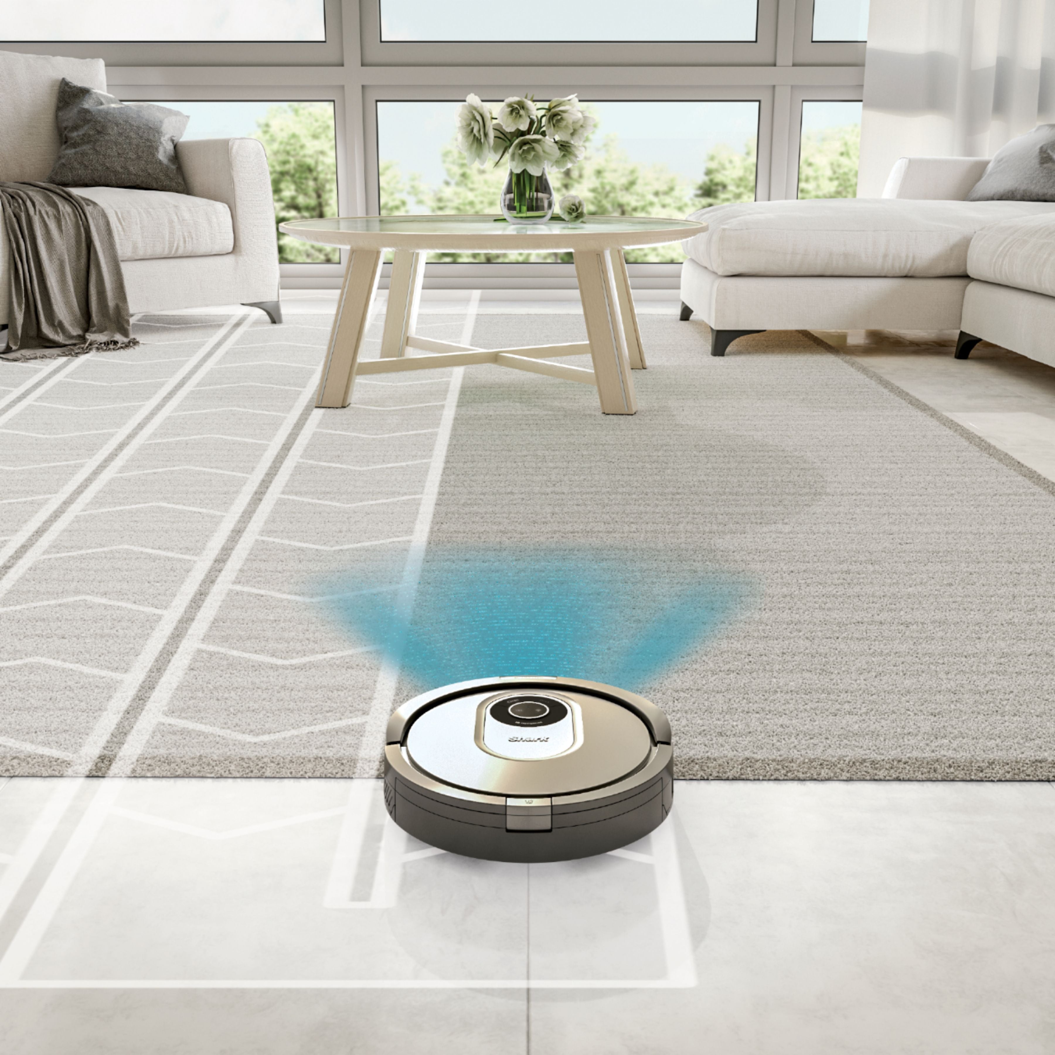 Shark - AI Robot Vacuum RV2001 with Self Cleaning Brushroll, Object Detection, Wi Fi - Gray