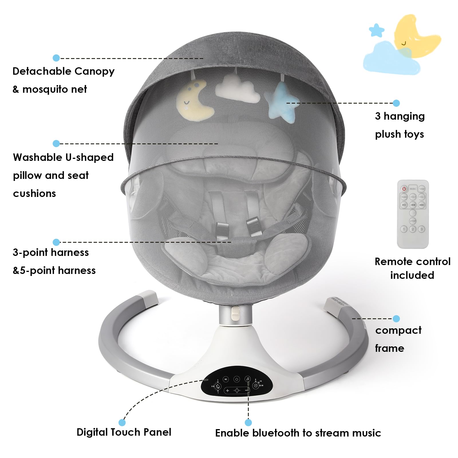 Infants Harness Bluetooth Support Lullabies