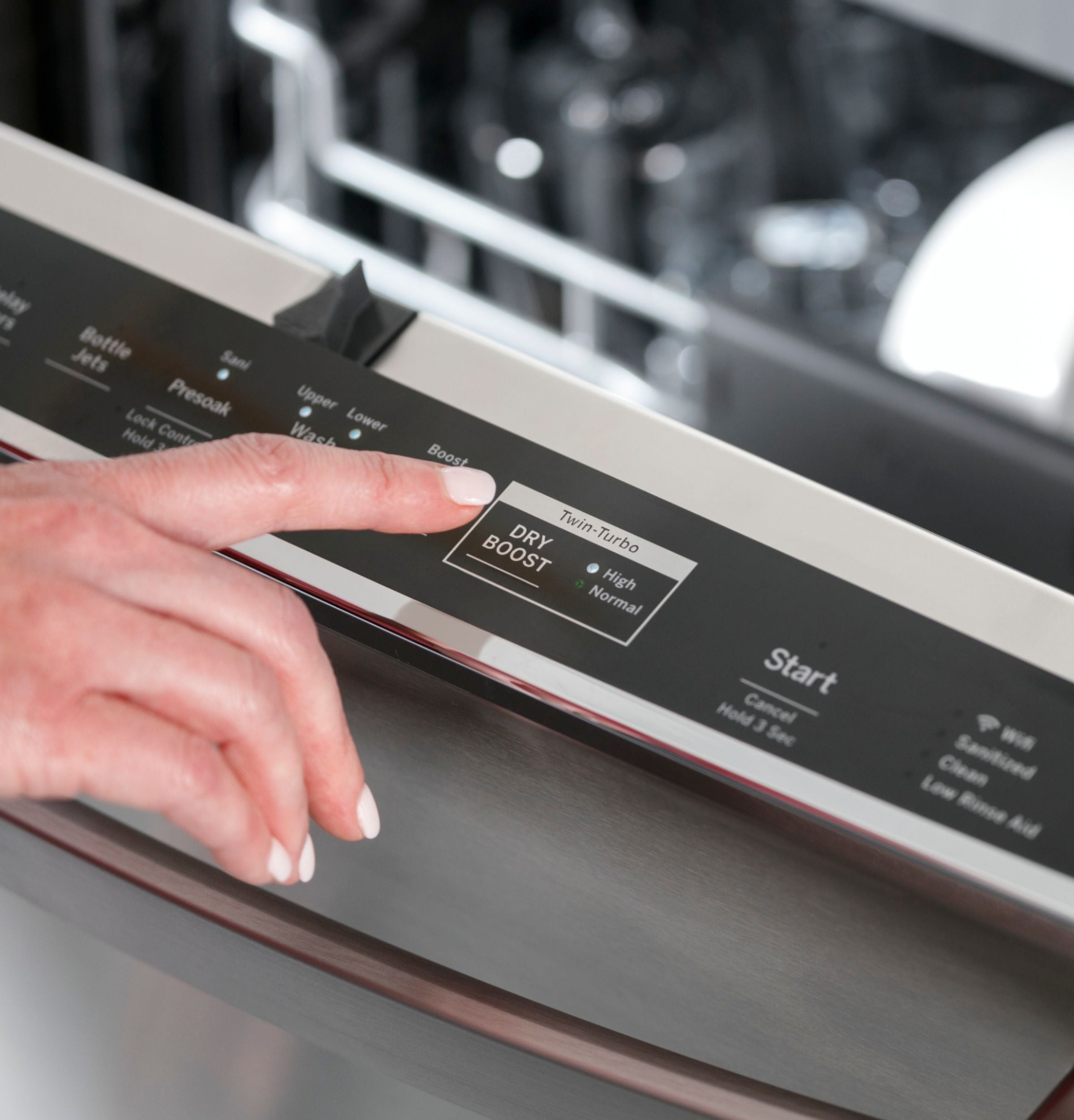 GE Profile - Top Control Built-In Dishwasher with Stainless Steel Tub, 3rd Rack, 39dBA - Black stainless steel