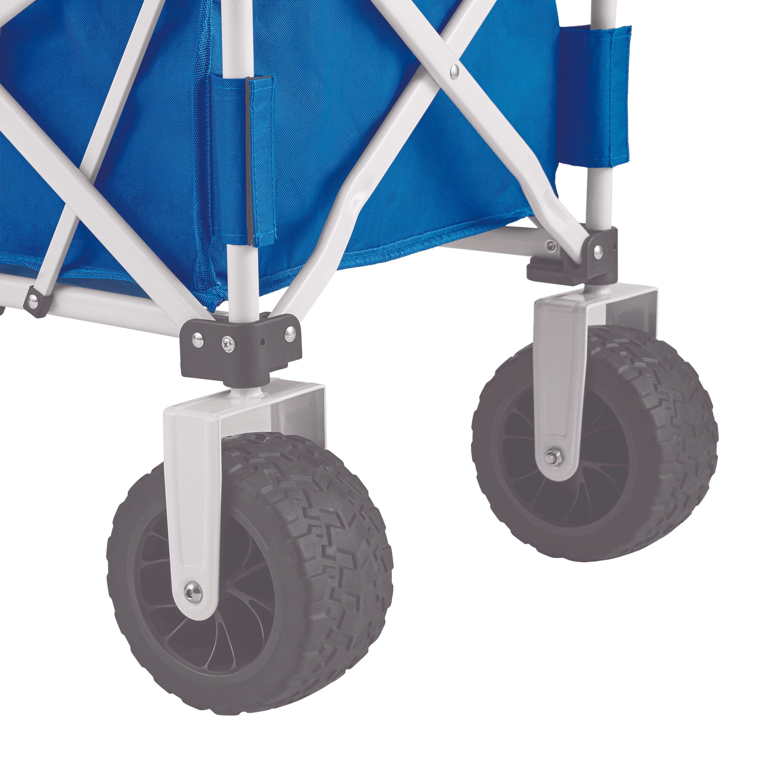 Mainstays Folding All-Terrain Wide-Track Wheeled Beach Wagon， Blue