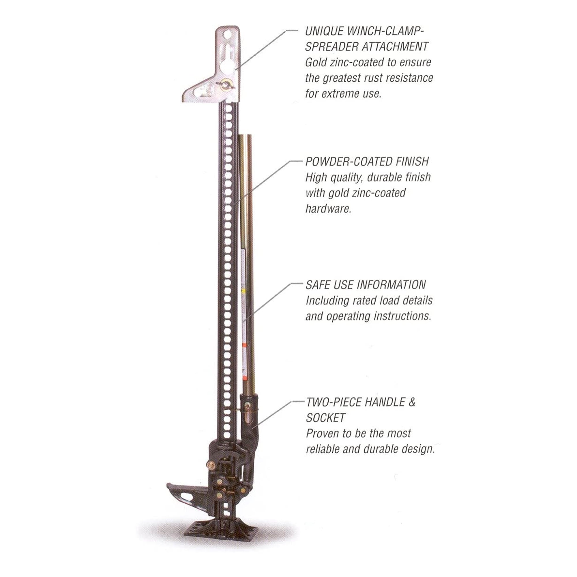 Hi-Lift 60 Inch X-TREME Elevator Cast Iron Power Jack with Top Clamp