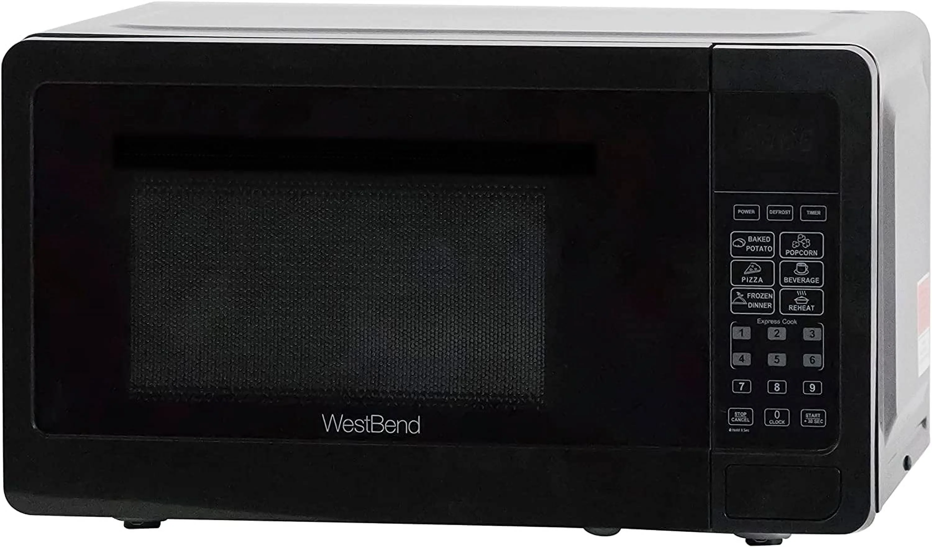 QINBI WBMW71B Microwave Oven 700-Watts Compact with 6 Pre Cooking Settings, Speed Defrost, Electronic Control Panel and Glass Turntable, Black