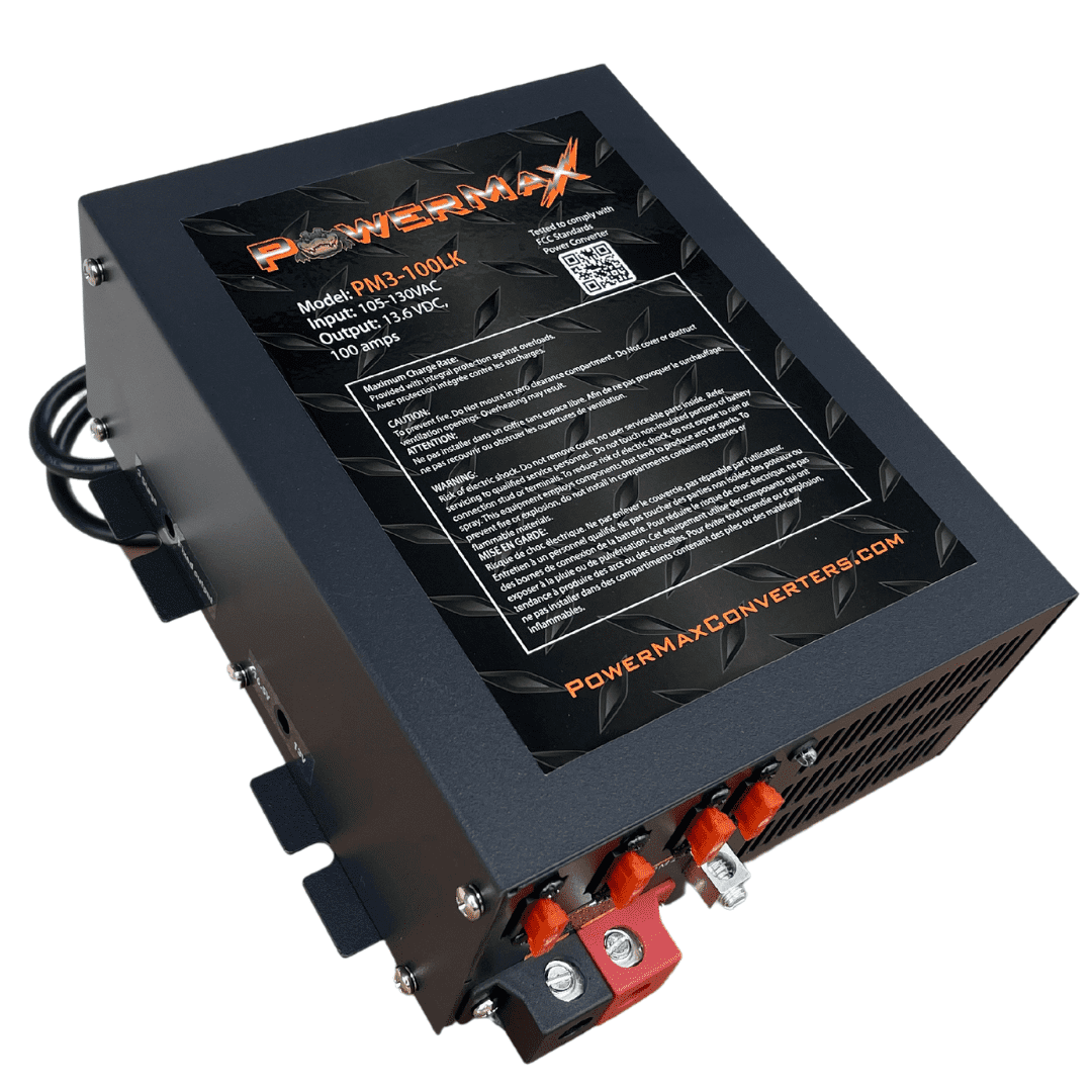 PowerMax RV Power Converter | High-Performance 110 Volt to 12 Volt DC Power Supply Charger w/ 100 Amp Capacity | Ideal for Efficient & Reliable Power Management in Recreational Vehicles