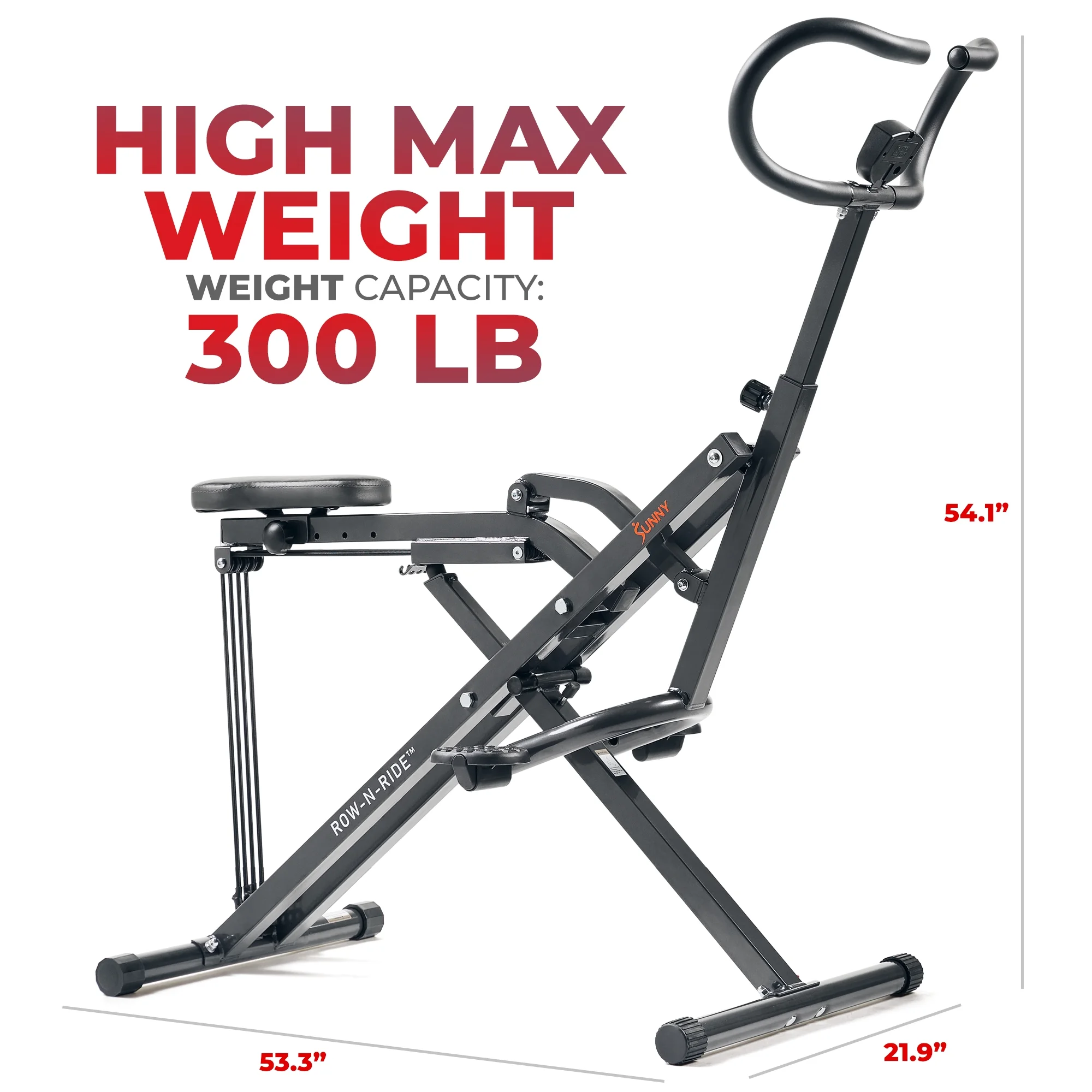 Sunny Health & Fitness Row-N-Ride® Plus Assisted Squat Machine - NO. 077PLUS