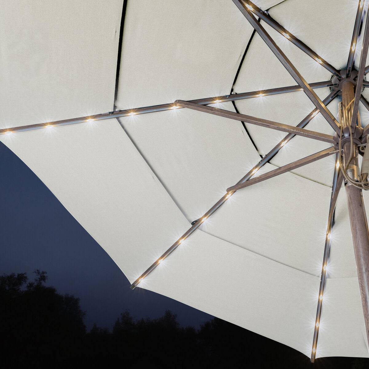 Activa 11ft Aluminium Umbrella with LED Lights in Pumice
