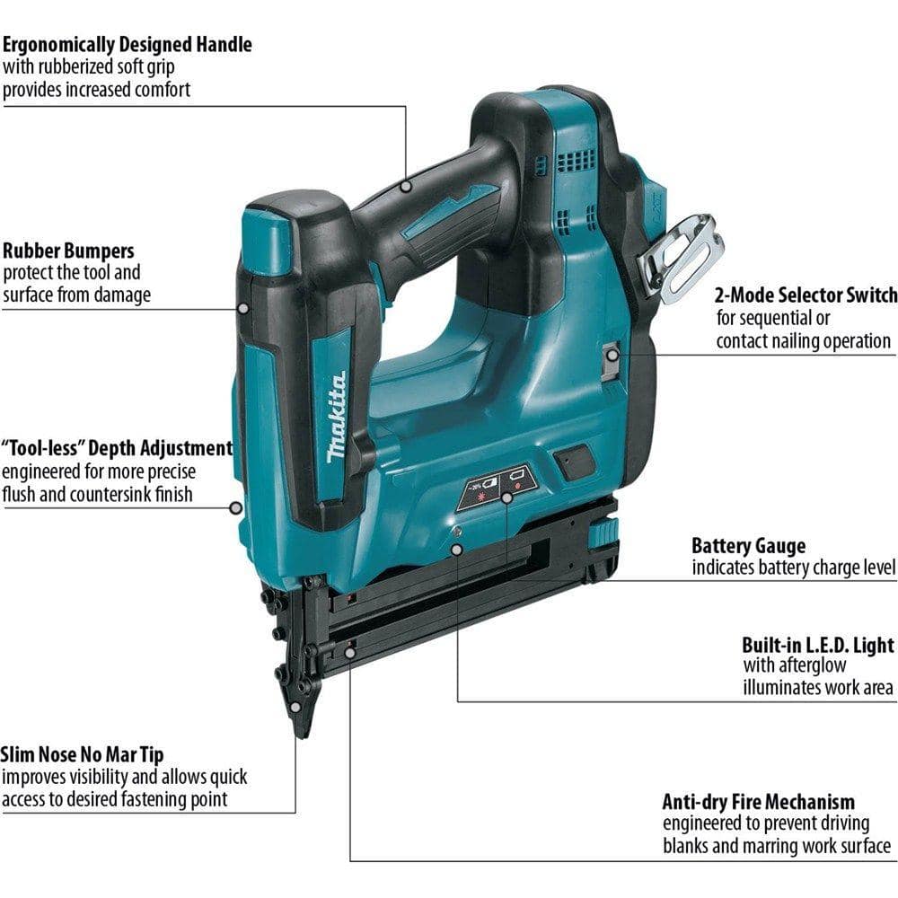 18-Volt LXT Lithium-Ion 18-Gauge Cordless Brad Nailer (Tool-Only) XNB01Z