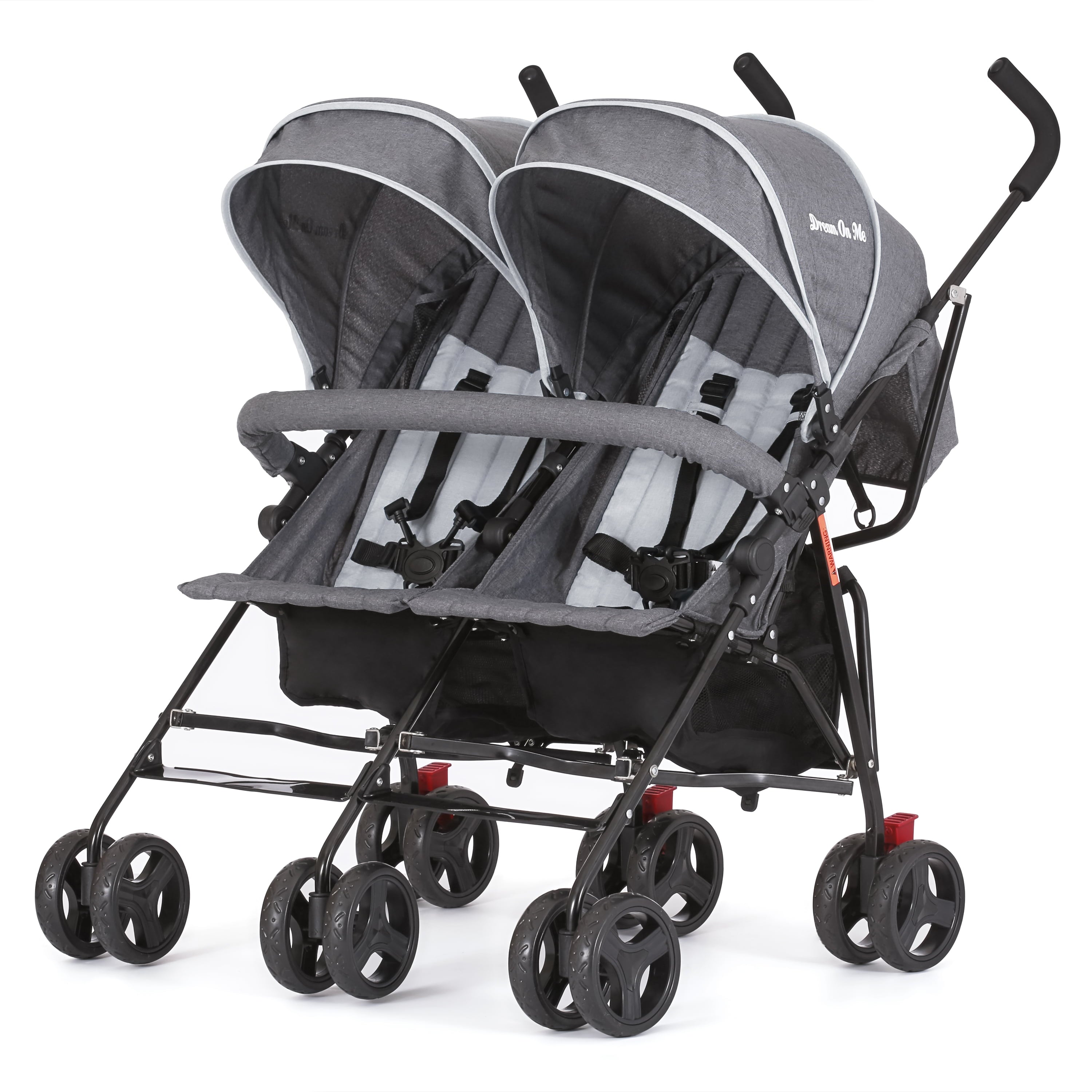 Dream On Me Volgo Twin Umbrella Stroller, Dark and Light Grey