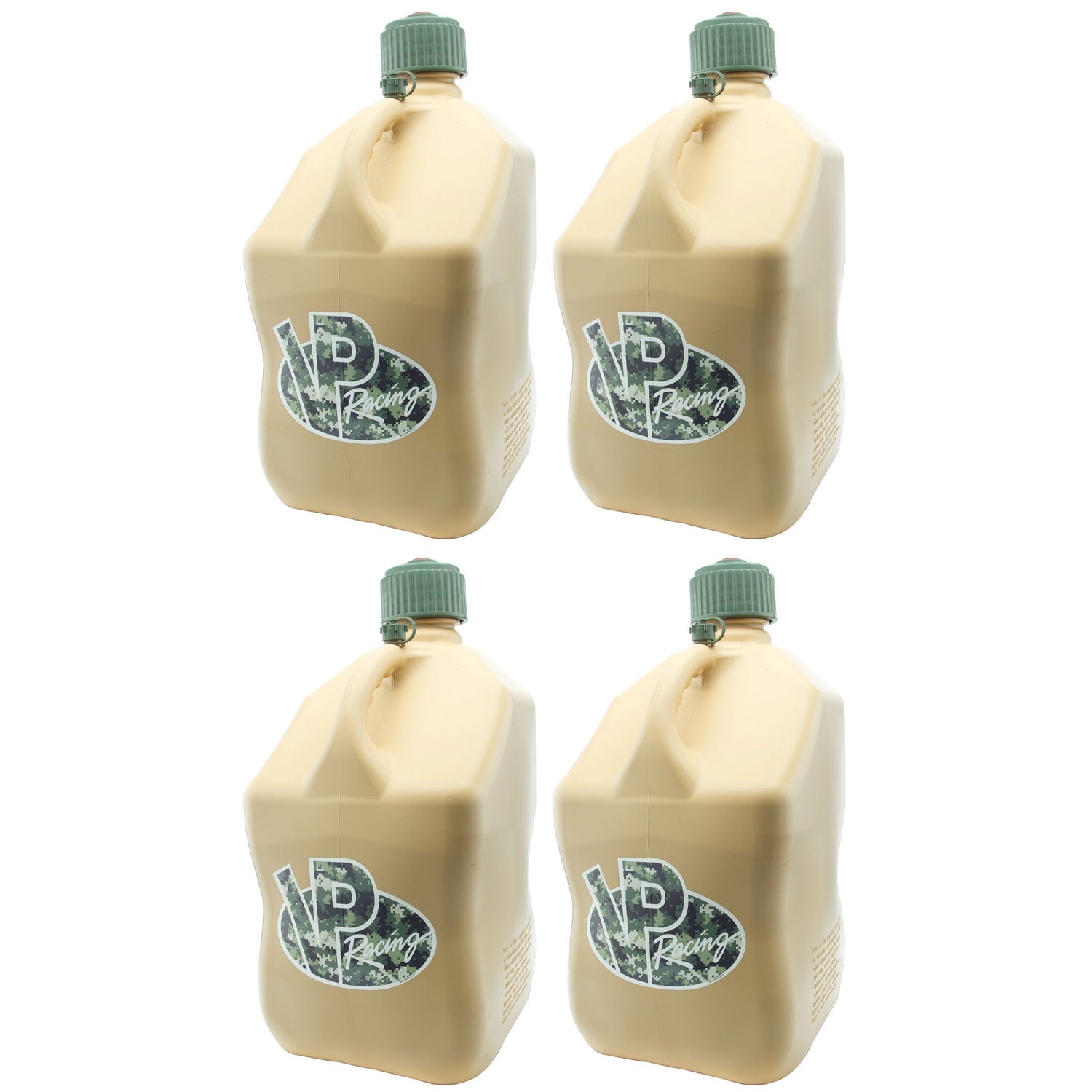 VP Racing Fuels Motorsport 5.5 Gallon Square Utility Jug, Tan (4 Pack)