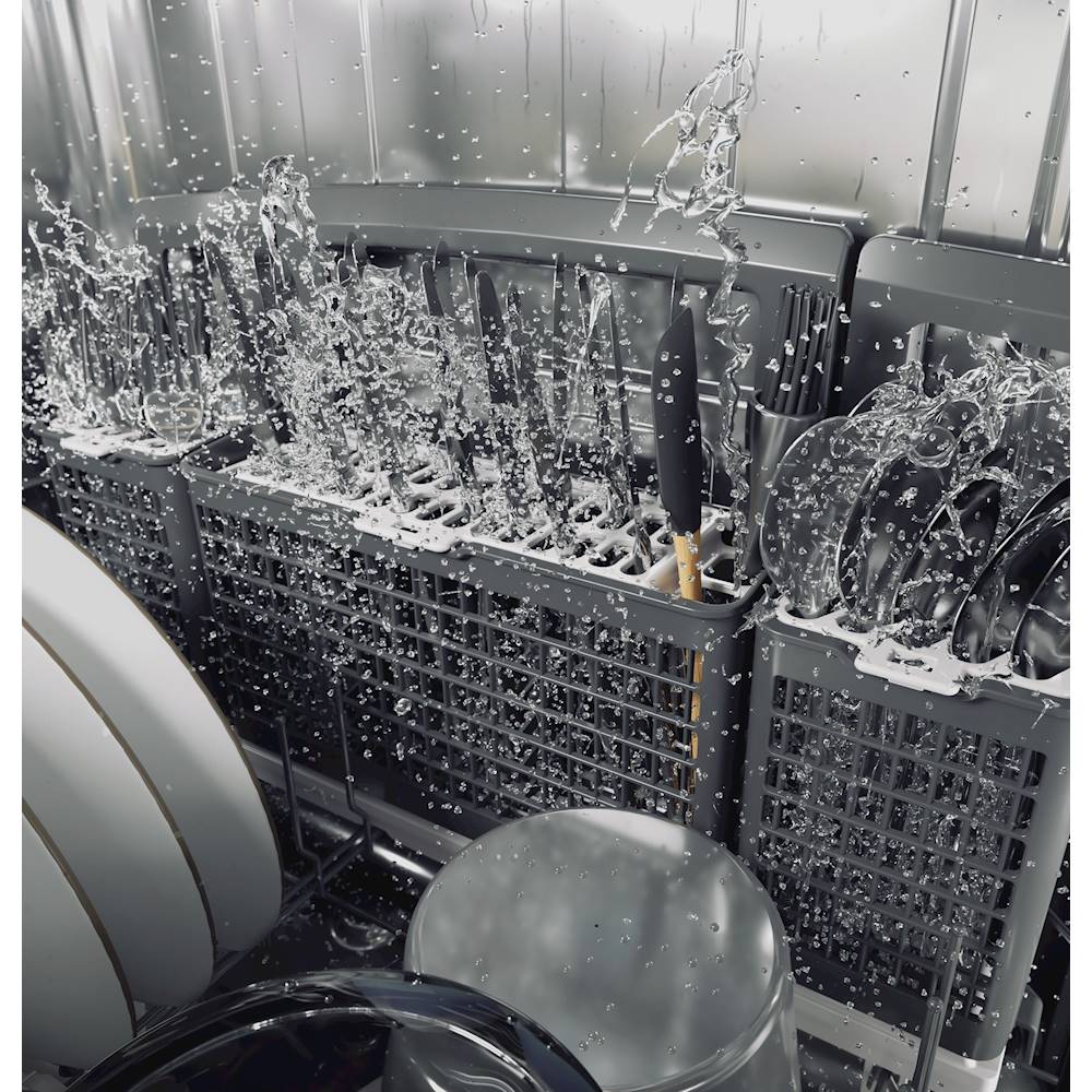 Café - Top Control Built-In Dishwasher with Stainless Steel Tub, 3rd Rack, 39dBA - Matte white