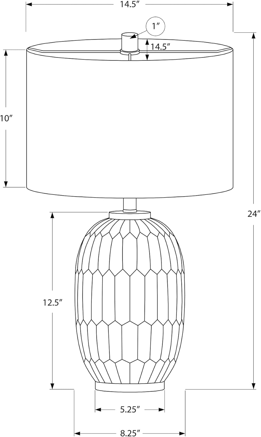 9720 LightingTable Lamp, Cream Resin, Shade, Transitional Lighting-24 H Table, 14.5