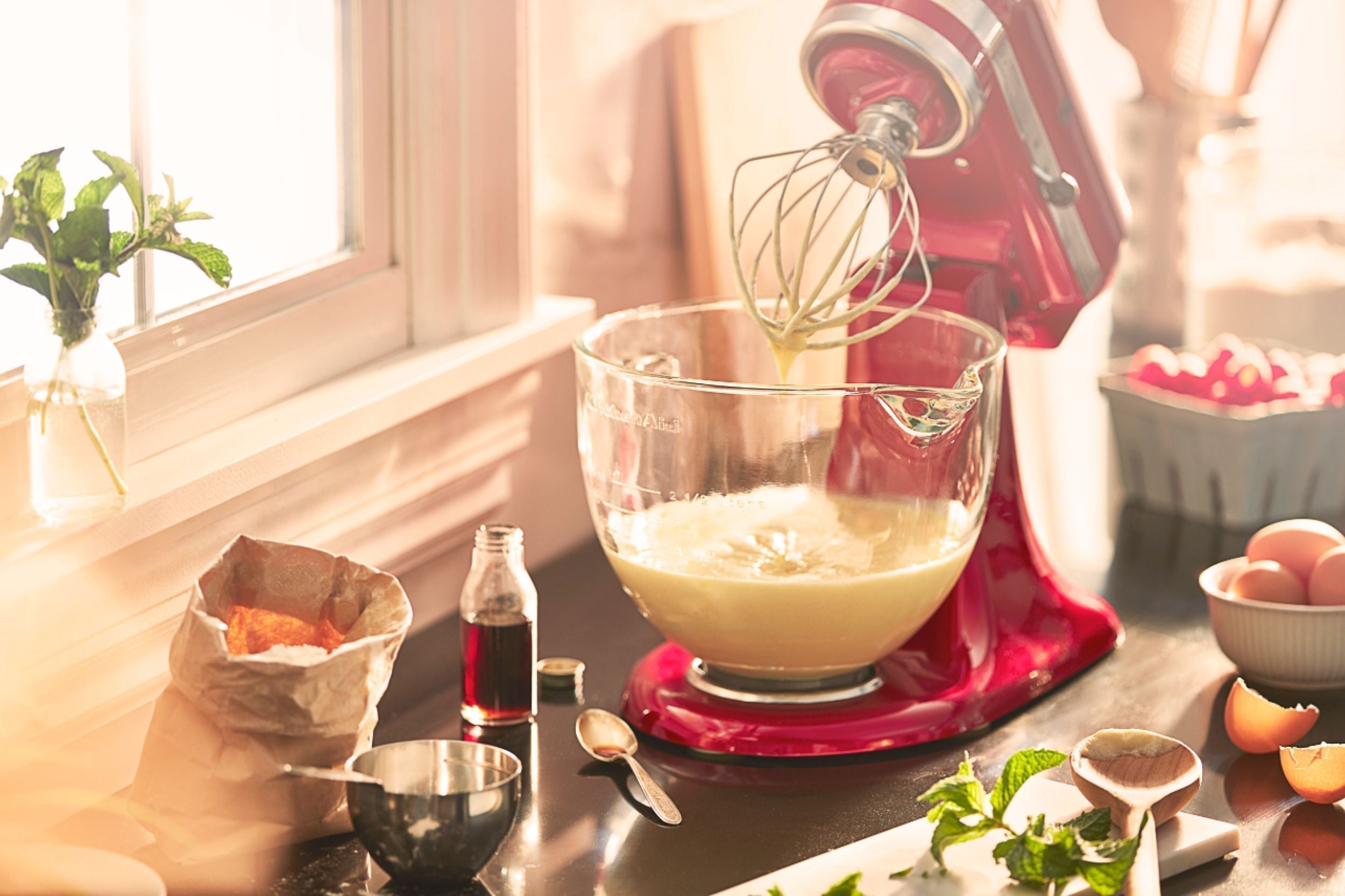 KitchenAid - KSM155GBCA Artisan Design Tilt-Head Stand Mixer - Candy Apple Red