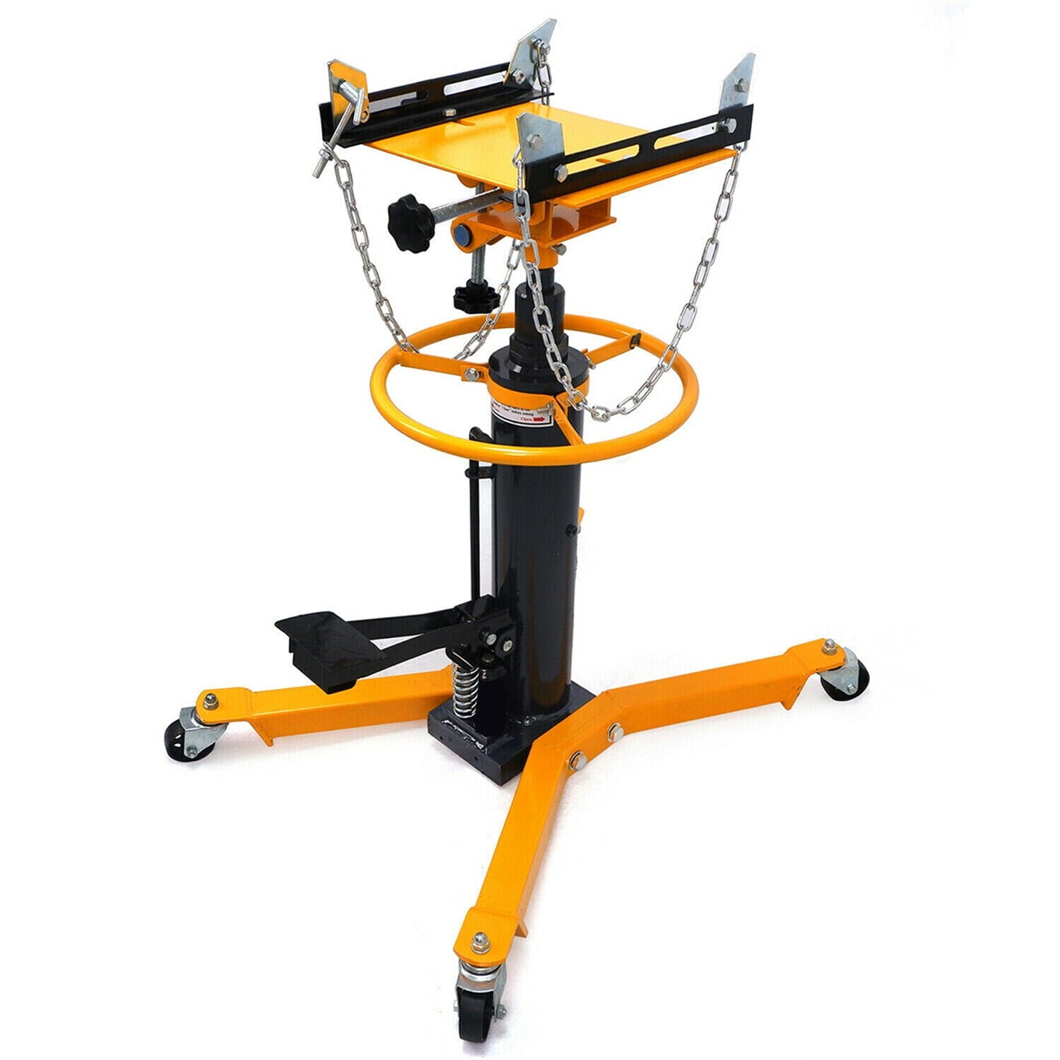 JSTUOKE 1660 Pounds Hydraulic Car Transmission Jack Vertical Lift with 360° Swivel Wheel Pedal ,Yellow,33