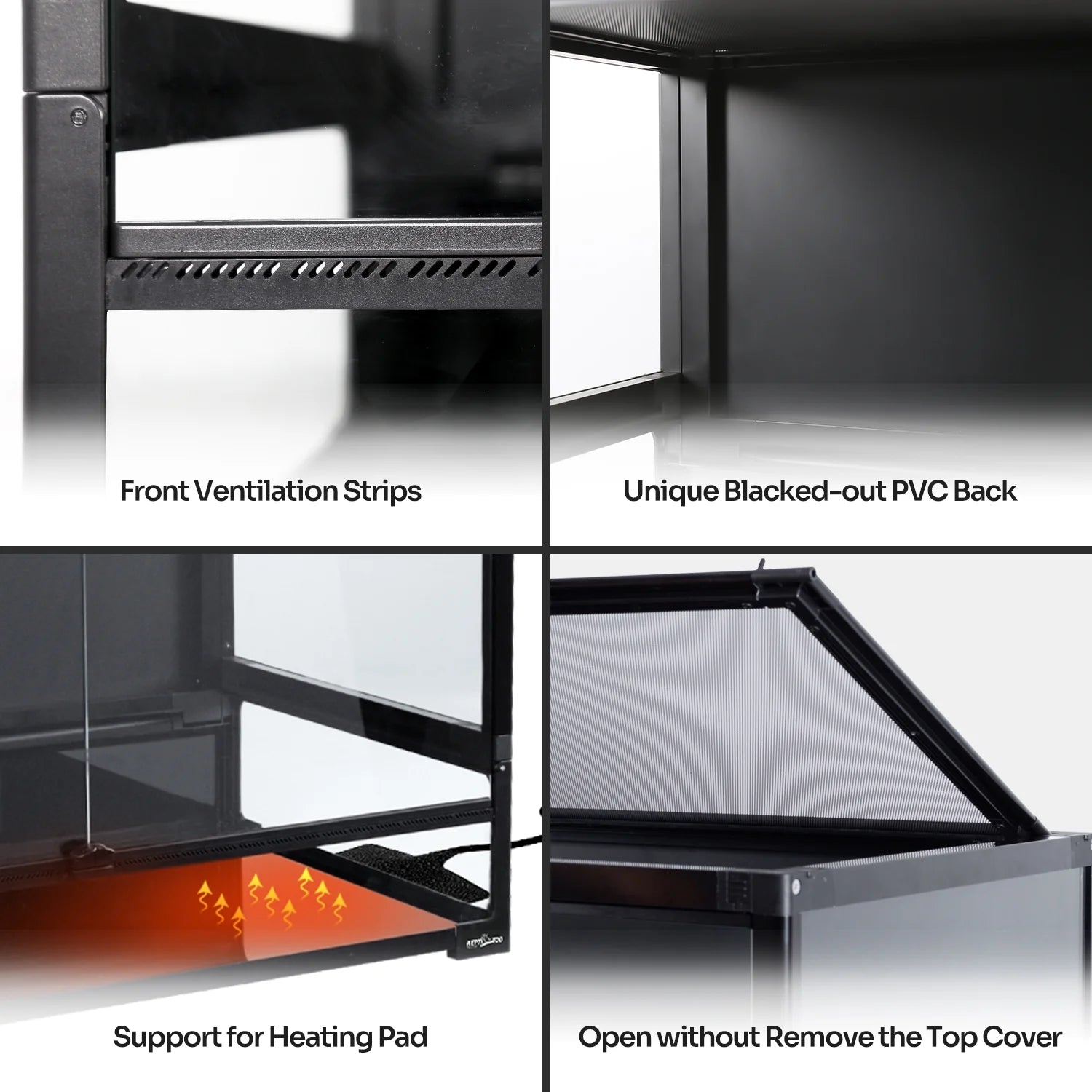 REPTI ZOO 40 Gallon Tempered Glass Reptile Large Terrarium Tank Reptile Terrarium 36