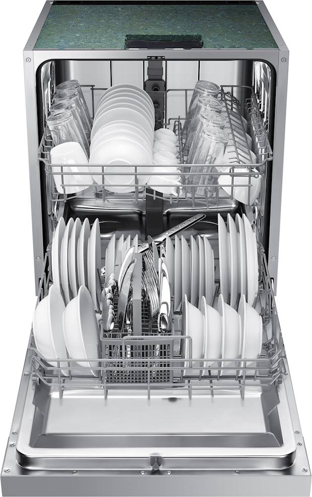 Samsung - Front Control Built-In Dishwasher with Stainless Steel Tub, Integrated Digital Touch Controls, 52dBA - Stainless steel