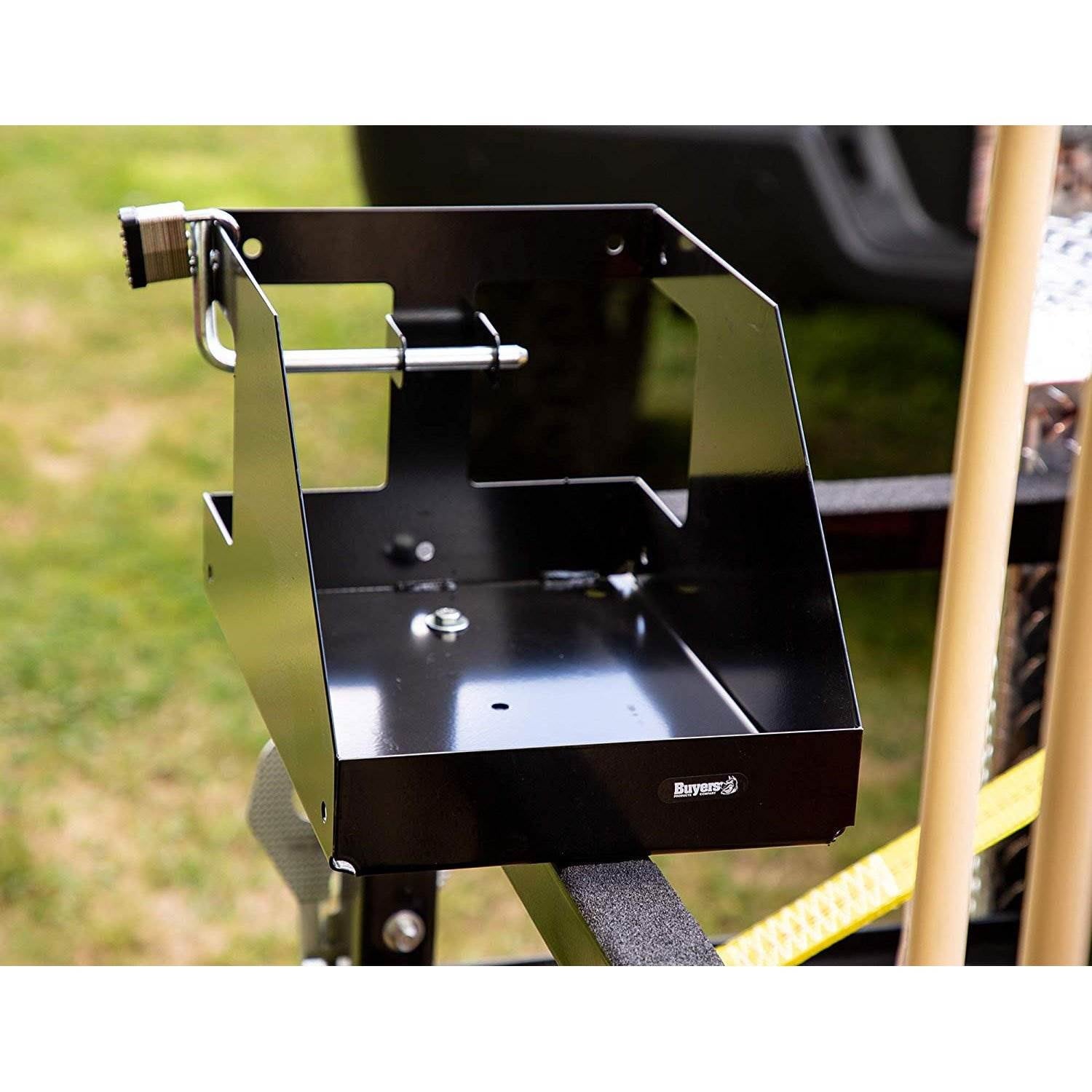 Buyers Steel Locking Gas Fuel Container Rack with Securing Nylon Strap, Black