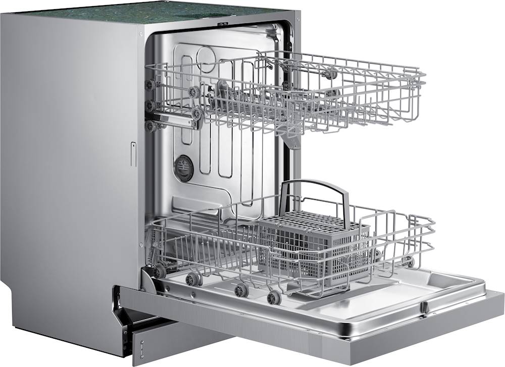 Samsung - Front Control Built-In Dishwasher with Stainless Steel Tub, Integrated Digital Touch Controls, 52dBA - Stainless steel