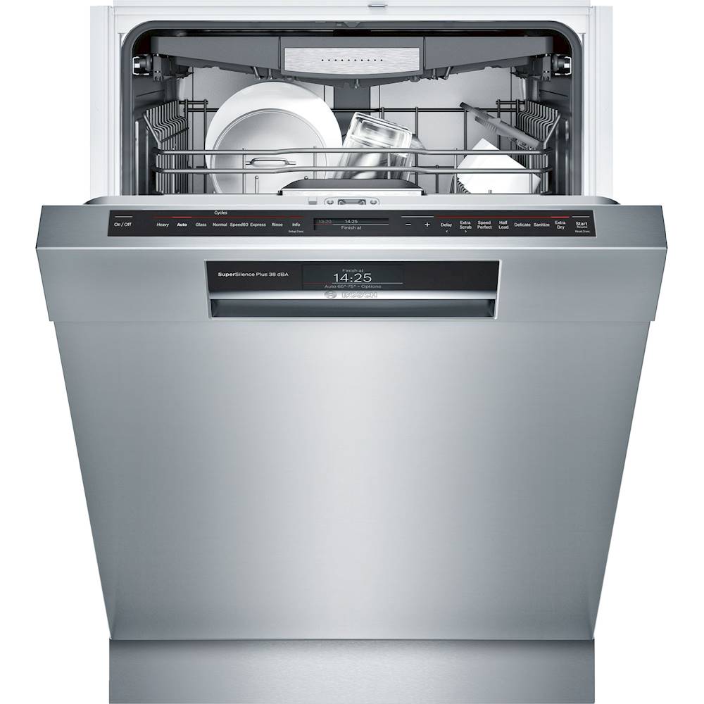 Bosch - Benchmark Top Control Built-In Dishwasher with Stainless Steel Tub, 3rd Rack, 38 dBa - Stainless steel
