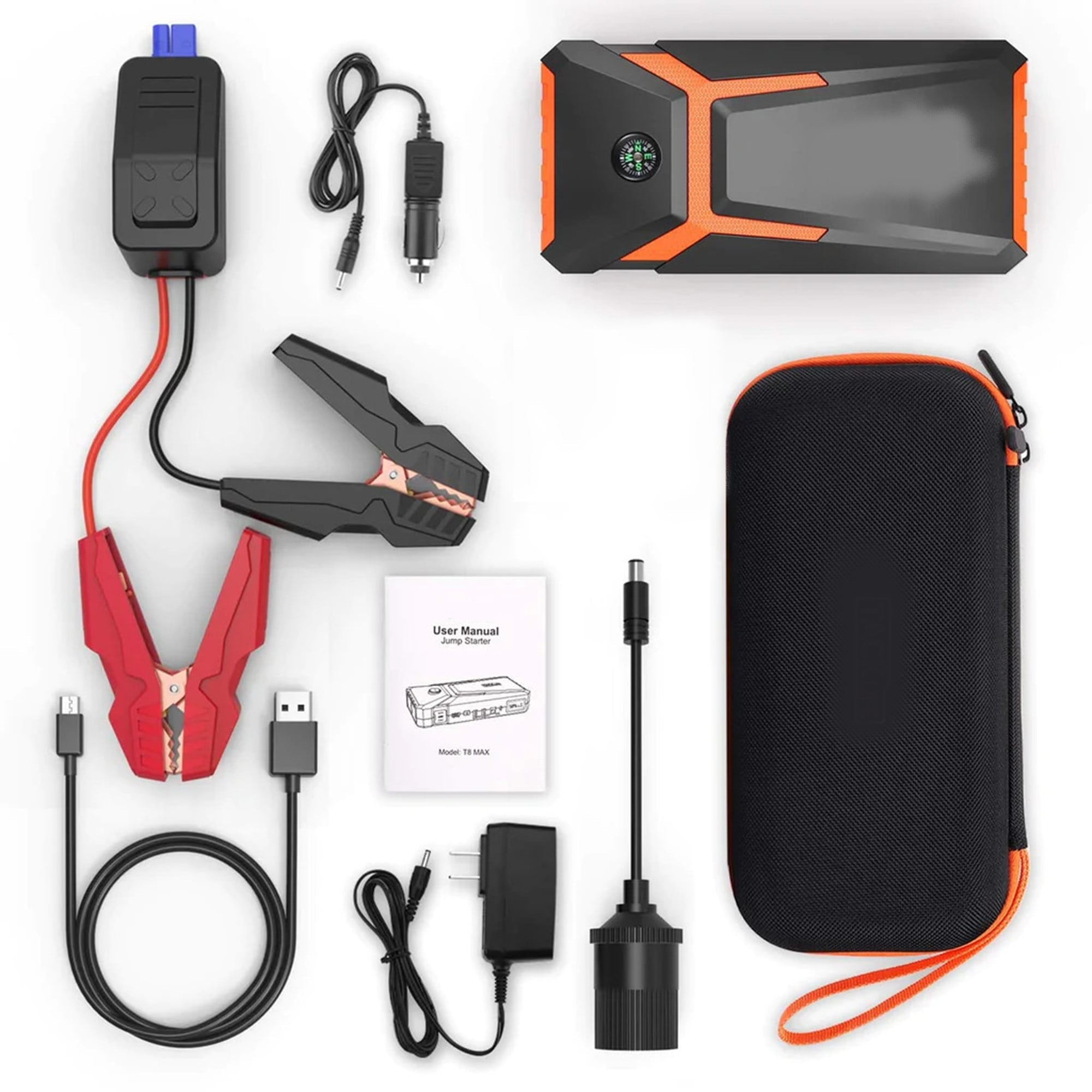 800A Peak 18000mAh Car Jump Starter up to 7.0L Gas Power Bank Battery (T8)