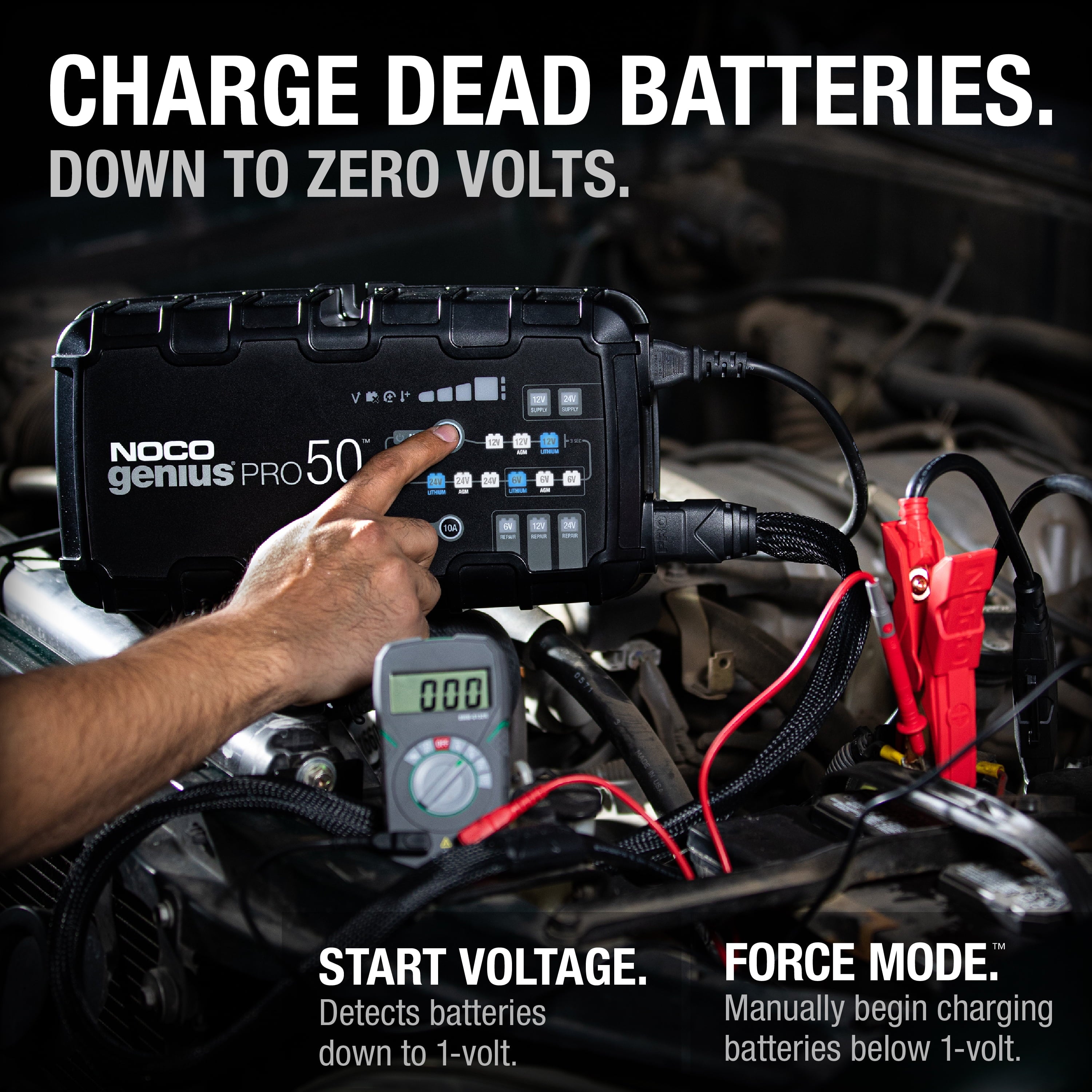 NOCO GENIUSPRO50 50A 6V/12V/24V Professional Smart Battery Charger and Maintainer