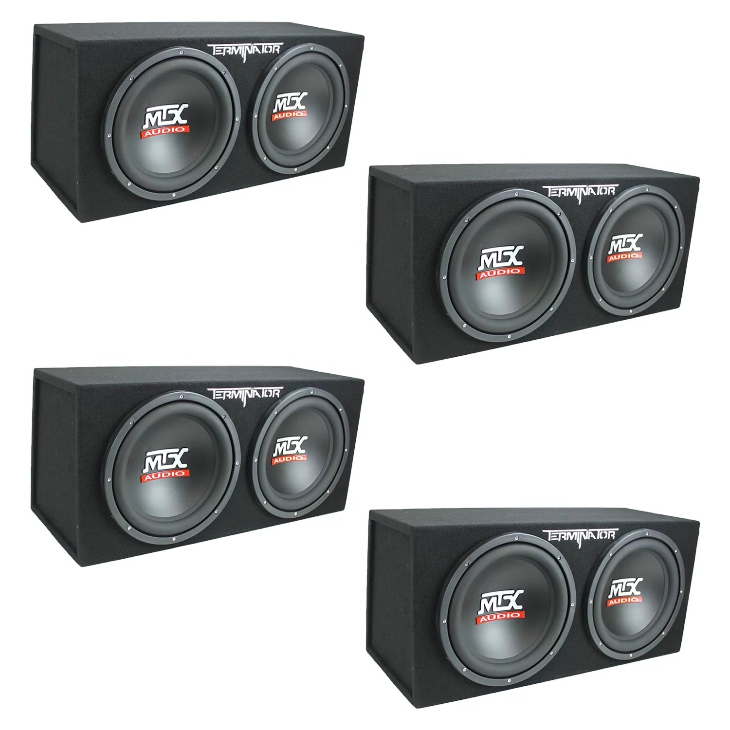 MTX TNE212D 12-Inch 1200-Watt Car Audio Dual Loaded Subwoofer Enclosure (4 Pack)