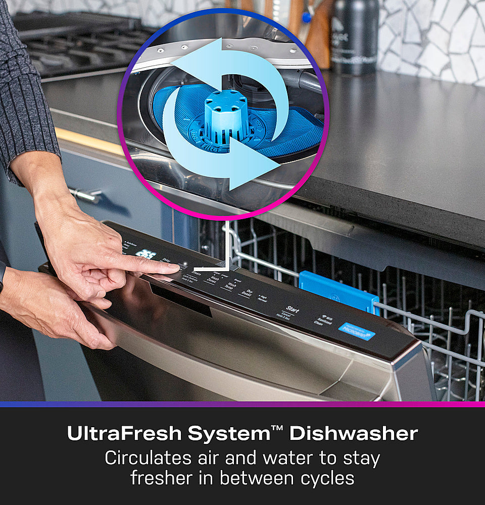 GE Profile - Top Control Smart Built-In Stainless Steel Tub Dishwasher with 3rd Rack and Microban, 42dBA - Stainless steel