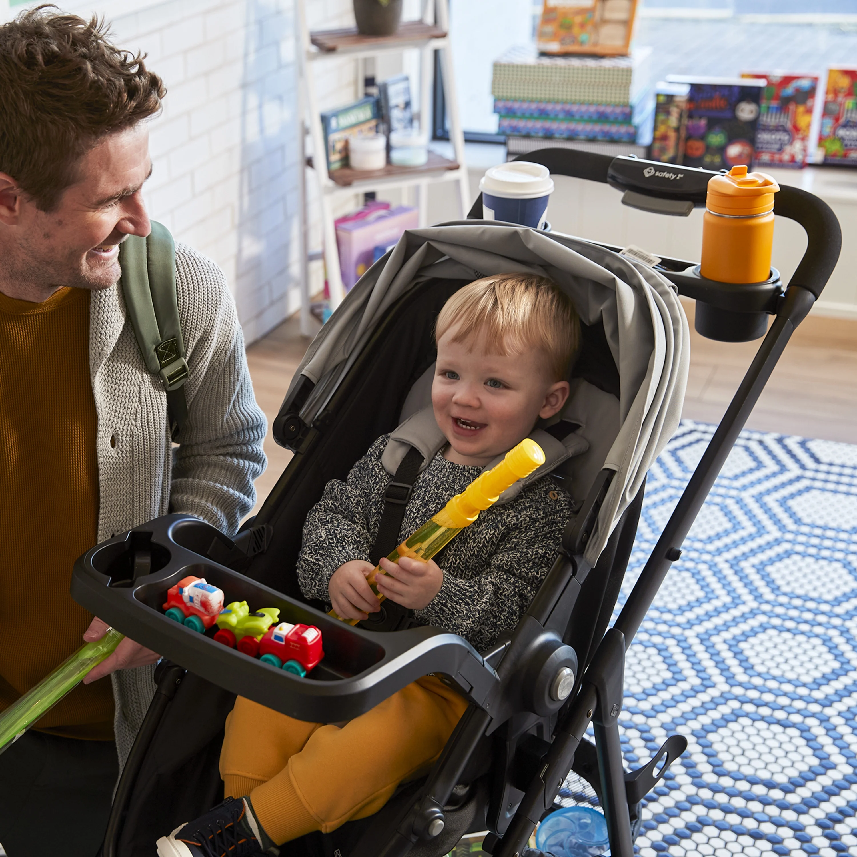 Safety 1st Grow and Go Sprint Modular Travel System Stroller with Rear-Facing Infant Car Seat, Bluestone