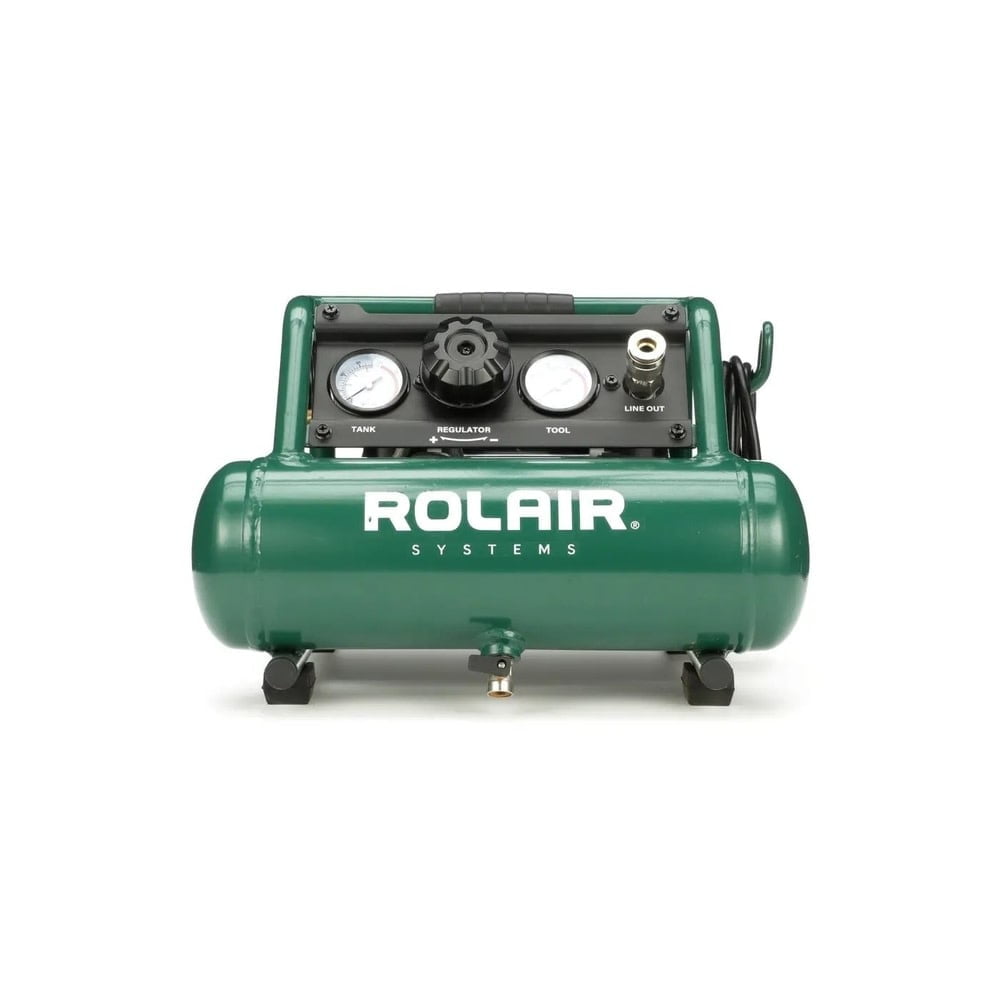 Rolair AB5PLUS 1 Gallon 0.5HP 90 PSI Quiet Portable Pump Electric Air Compressor